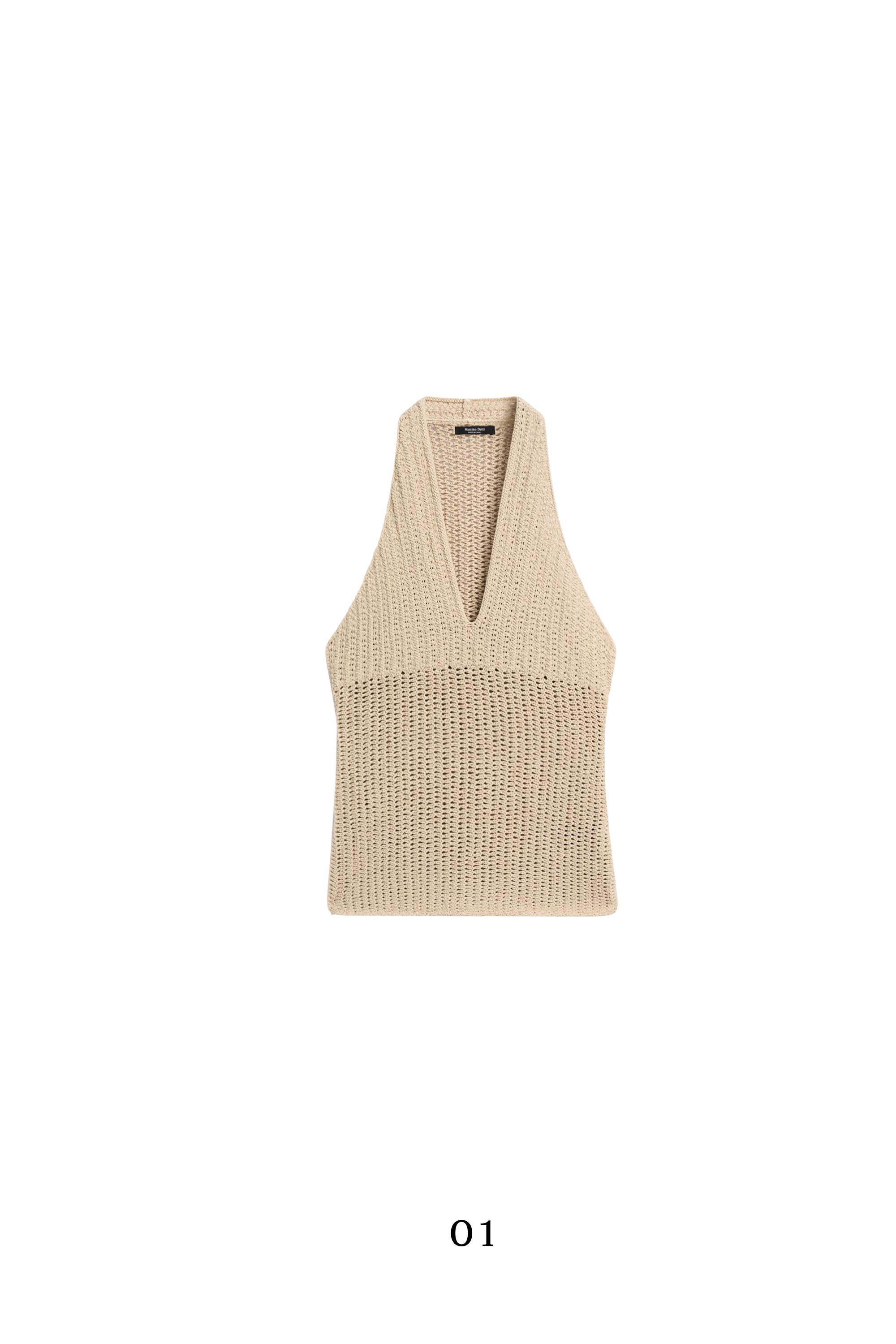 Cotton crochet knit top