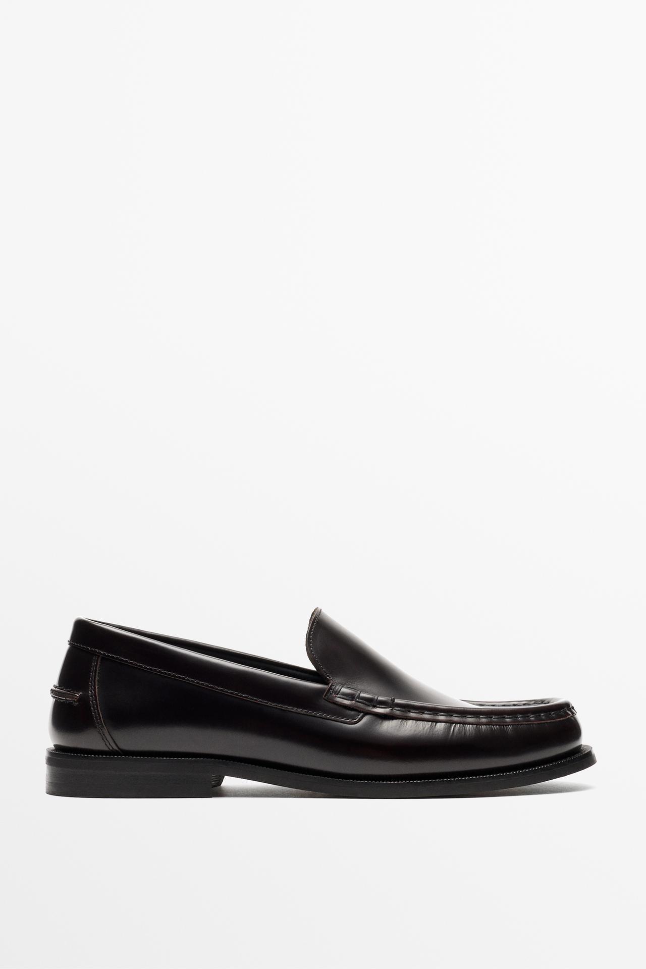 Smooth leather loafer — BURGUNDY