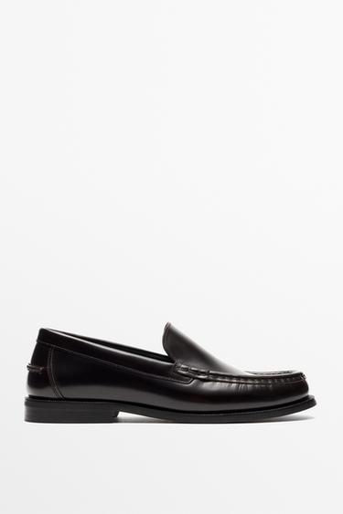 Smooth leather loafer — BURGUNDY 1