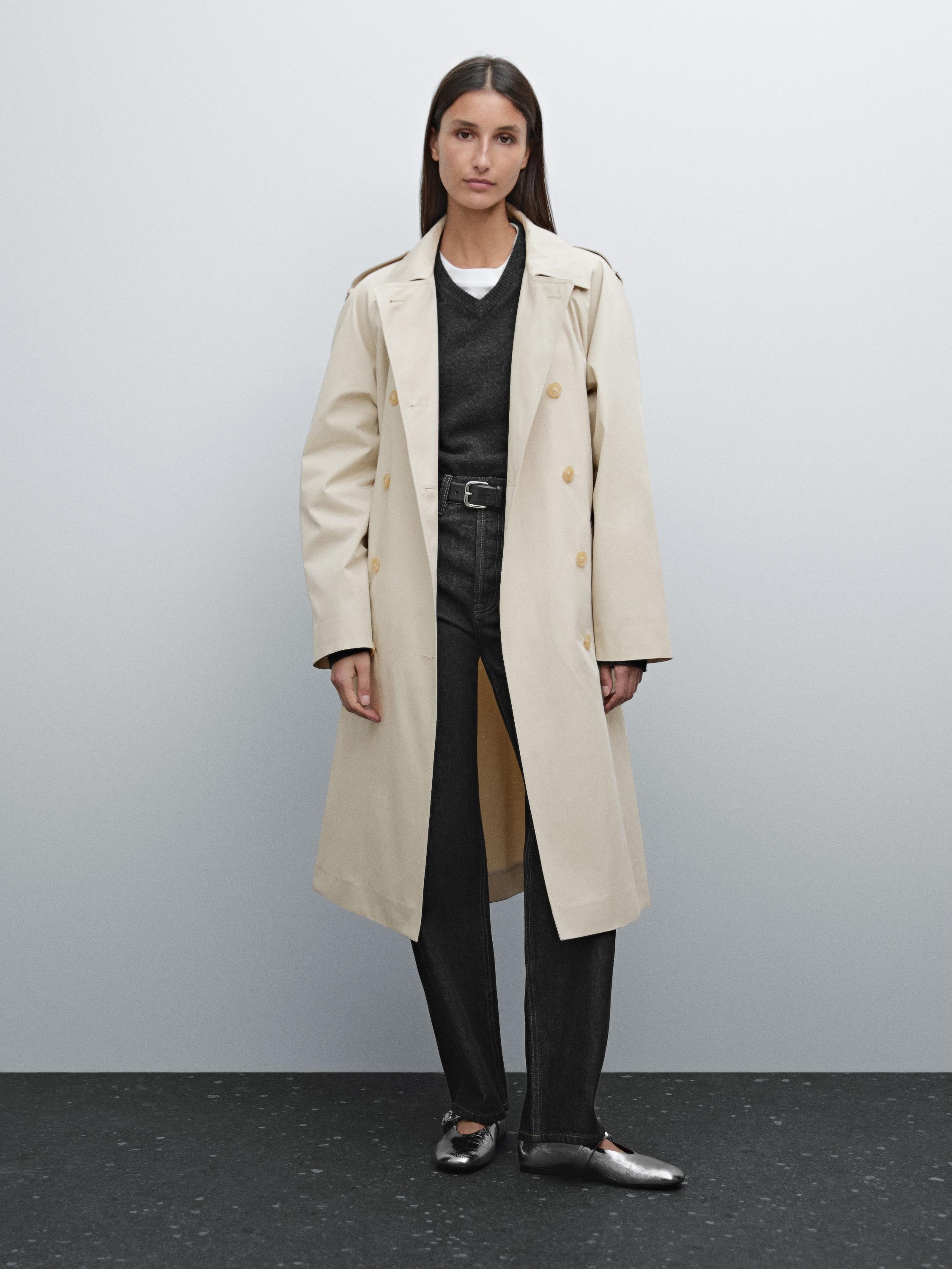 100% cotton trench coat