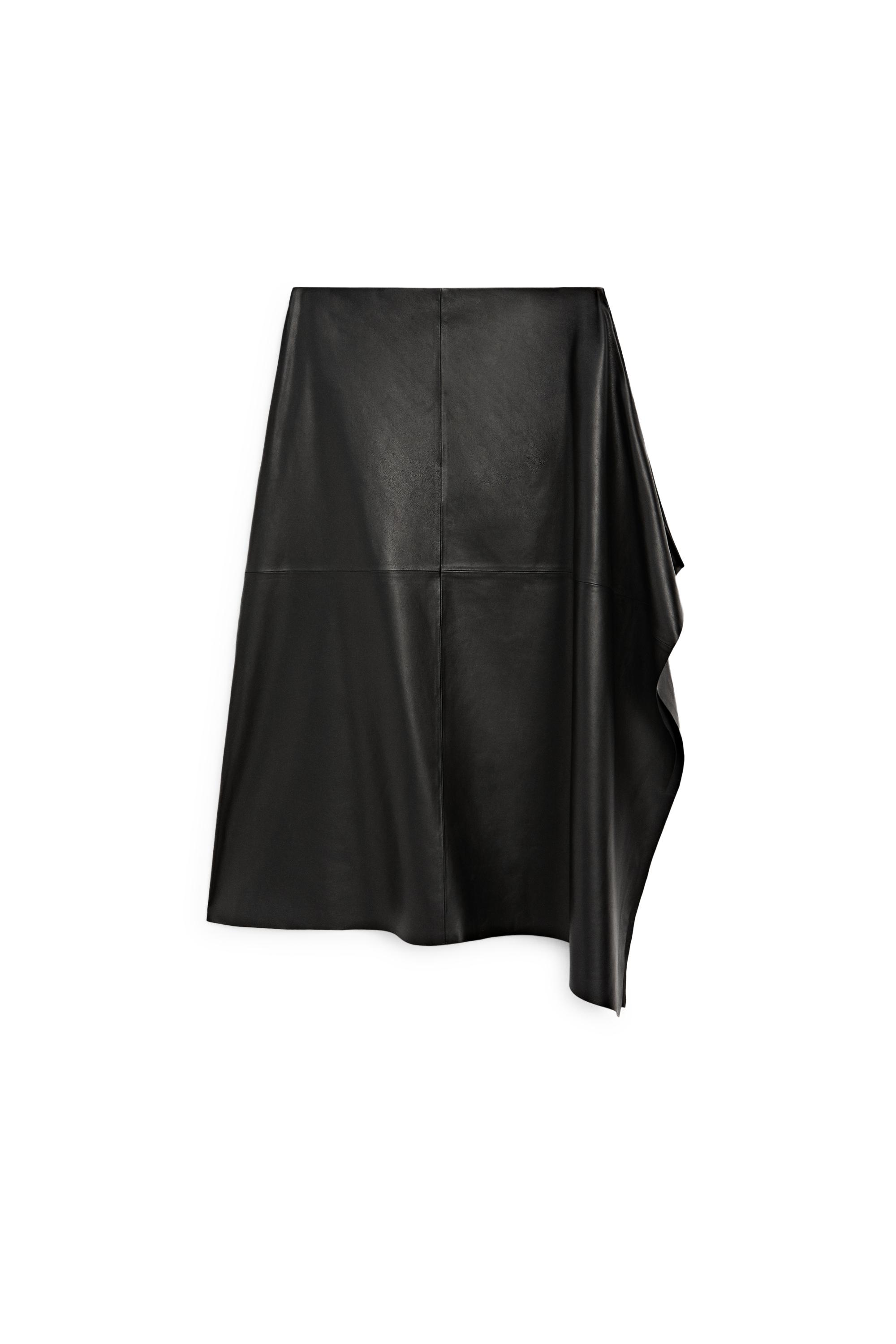 Nappa leather midi skirt - LIMITED EDITION — BLACK