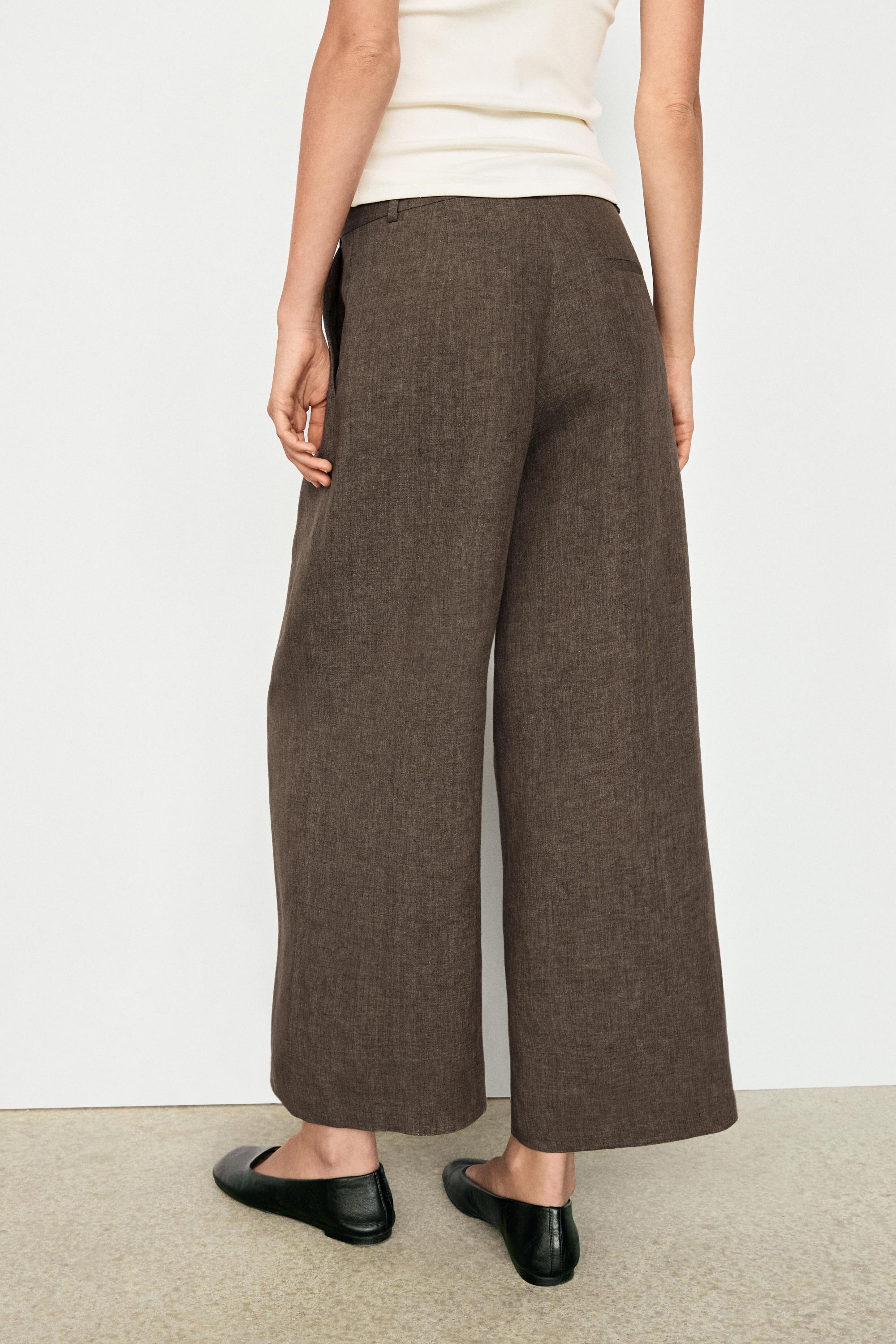Linen melange darted trousers — CAREY
