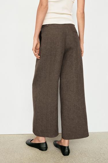 Linen melange darted trousers — CAREY 8