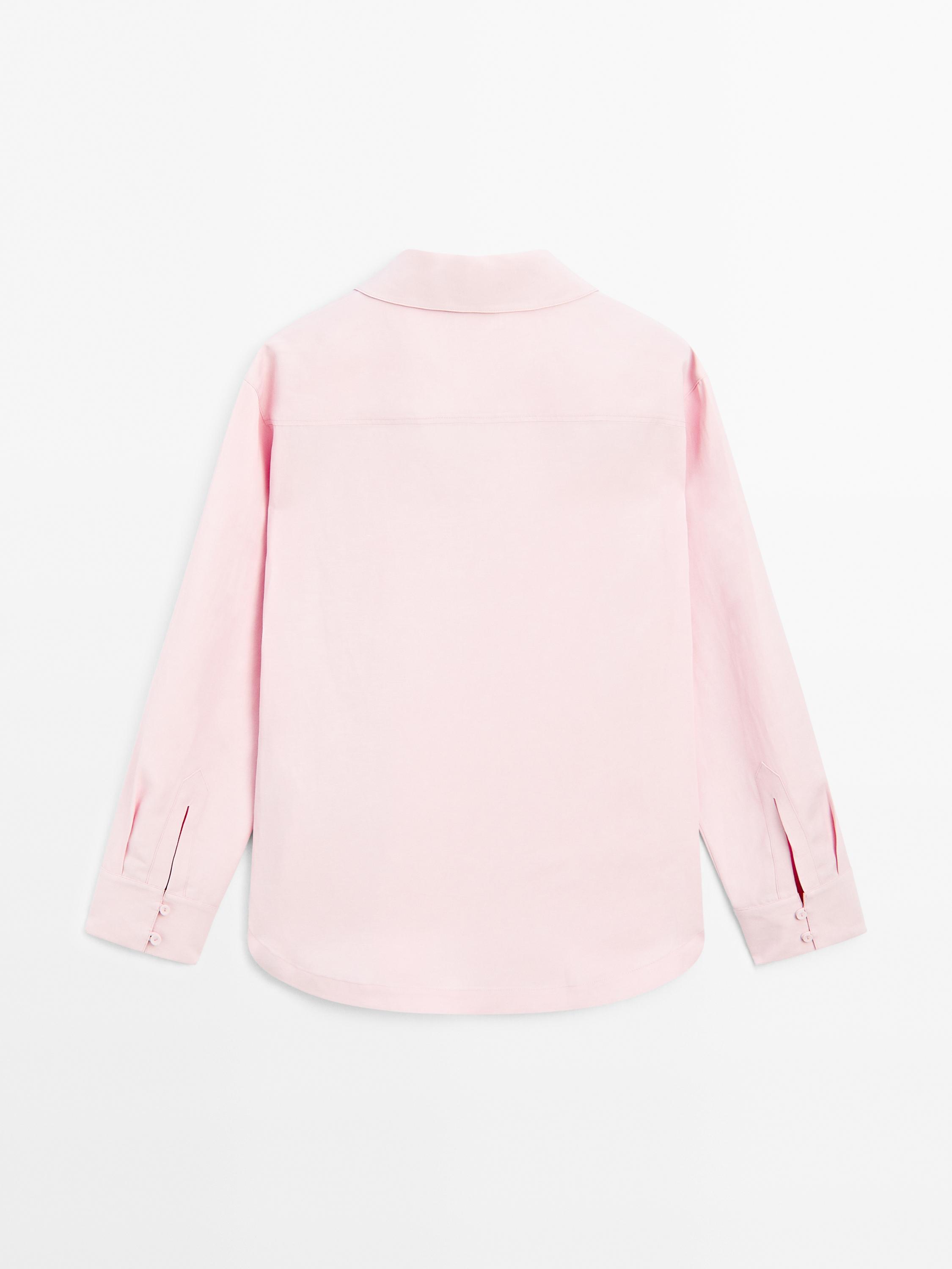 Lightweight blouse with polo collar