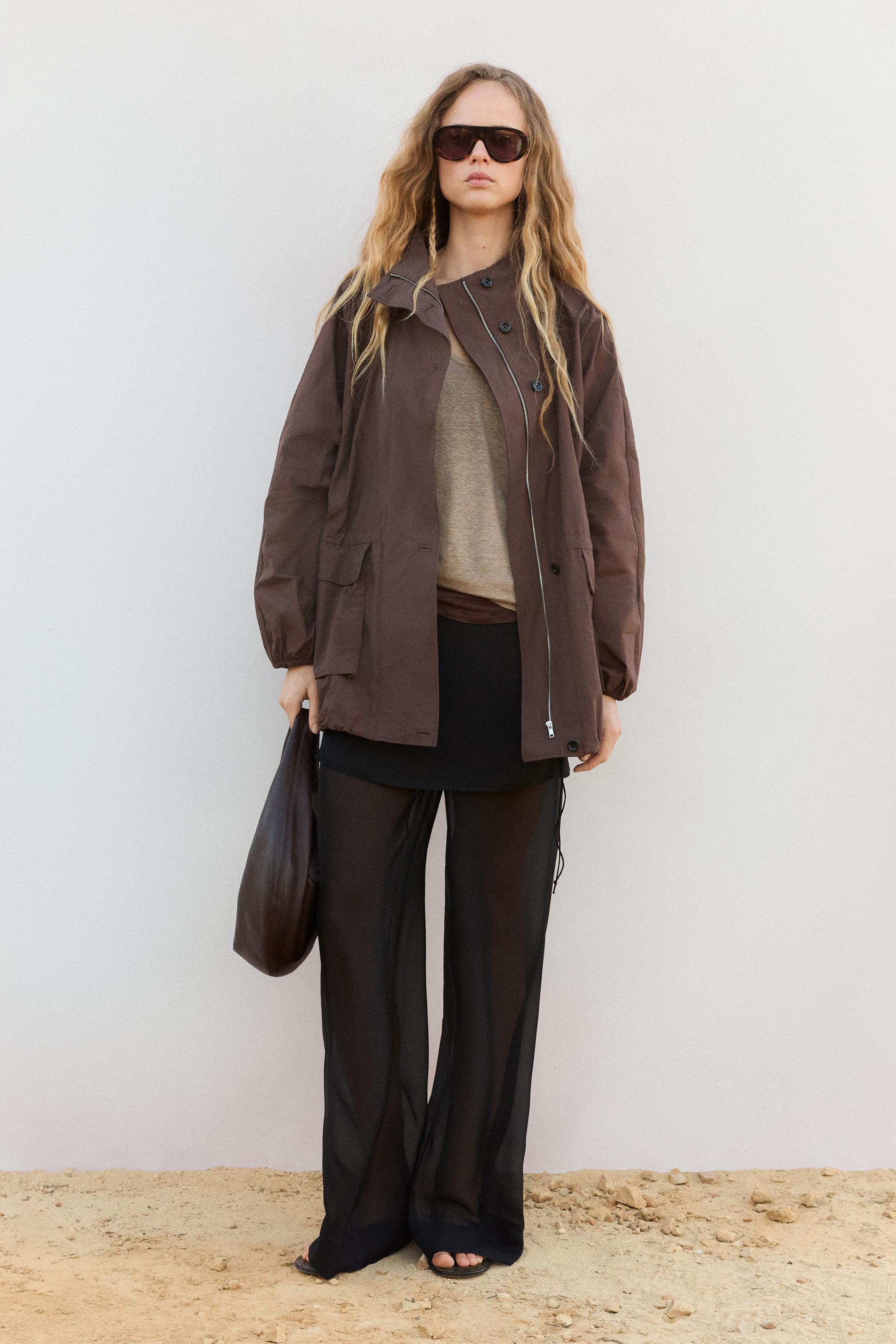 Puff parka with collar detail