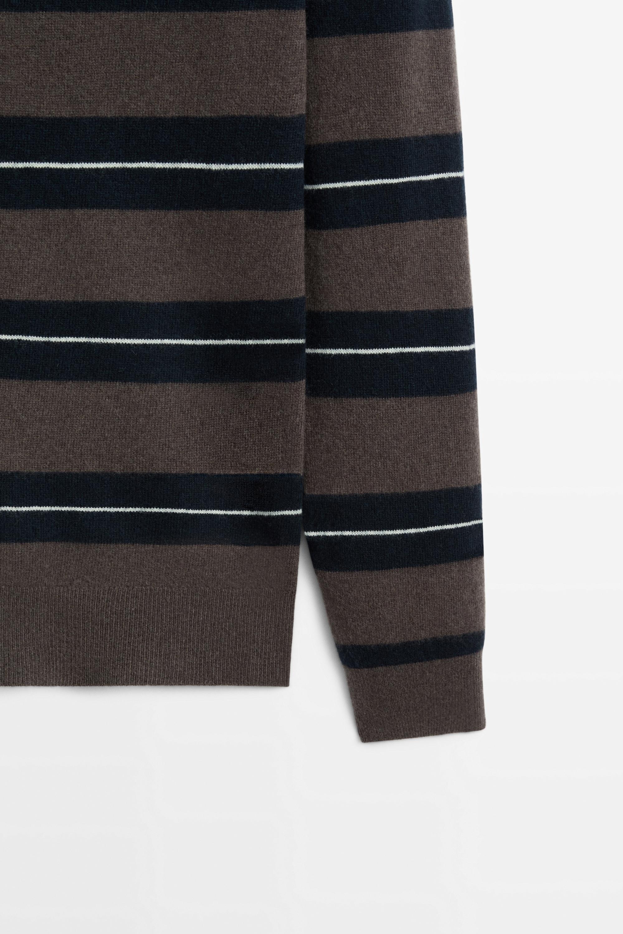 Massimo Dutti Çizgili polo yaka kazak görsel 6