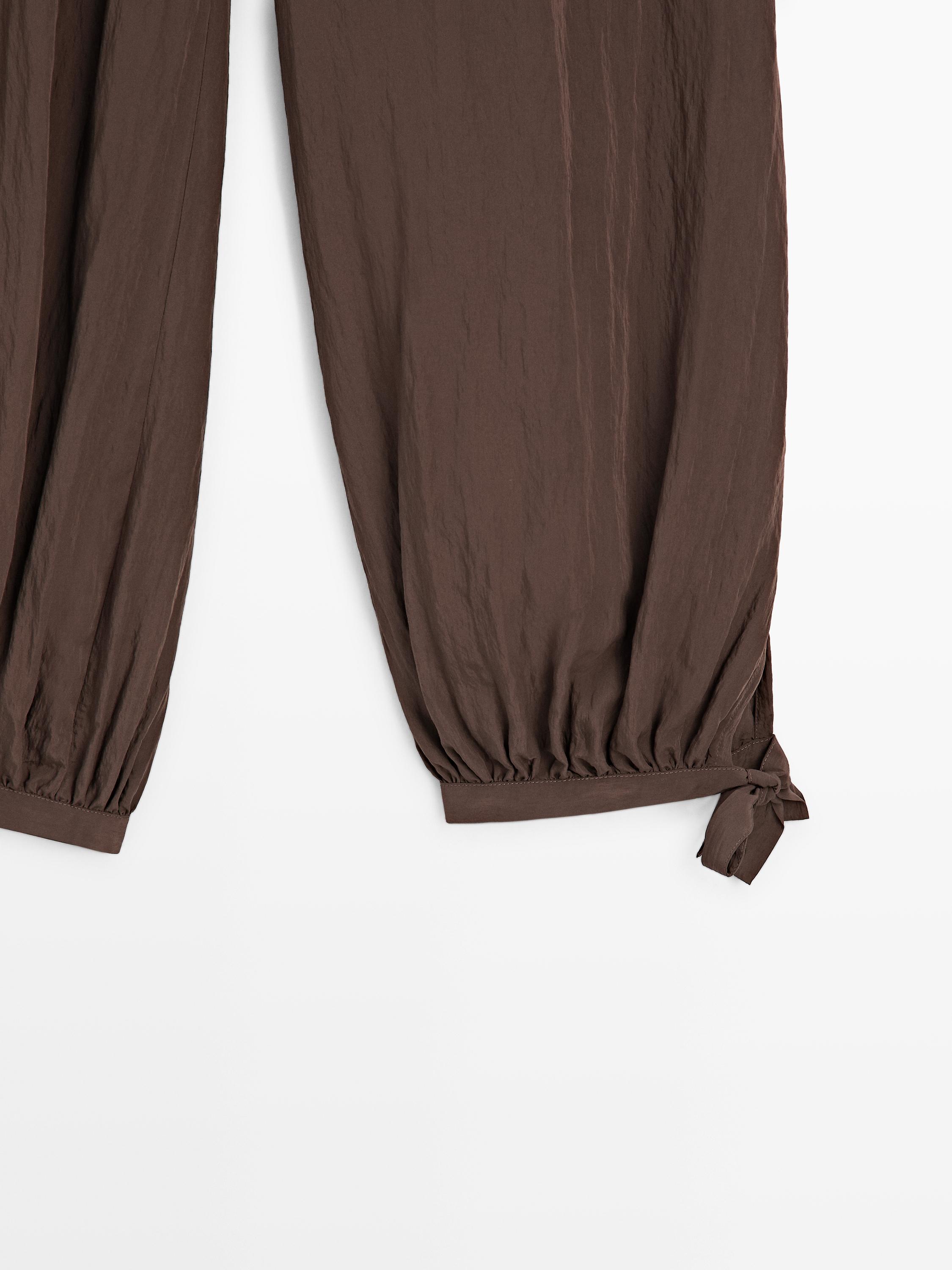 flowing draped pants — MOLE BROWN