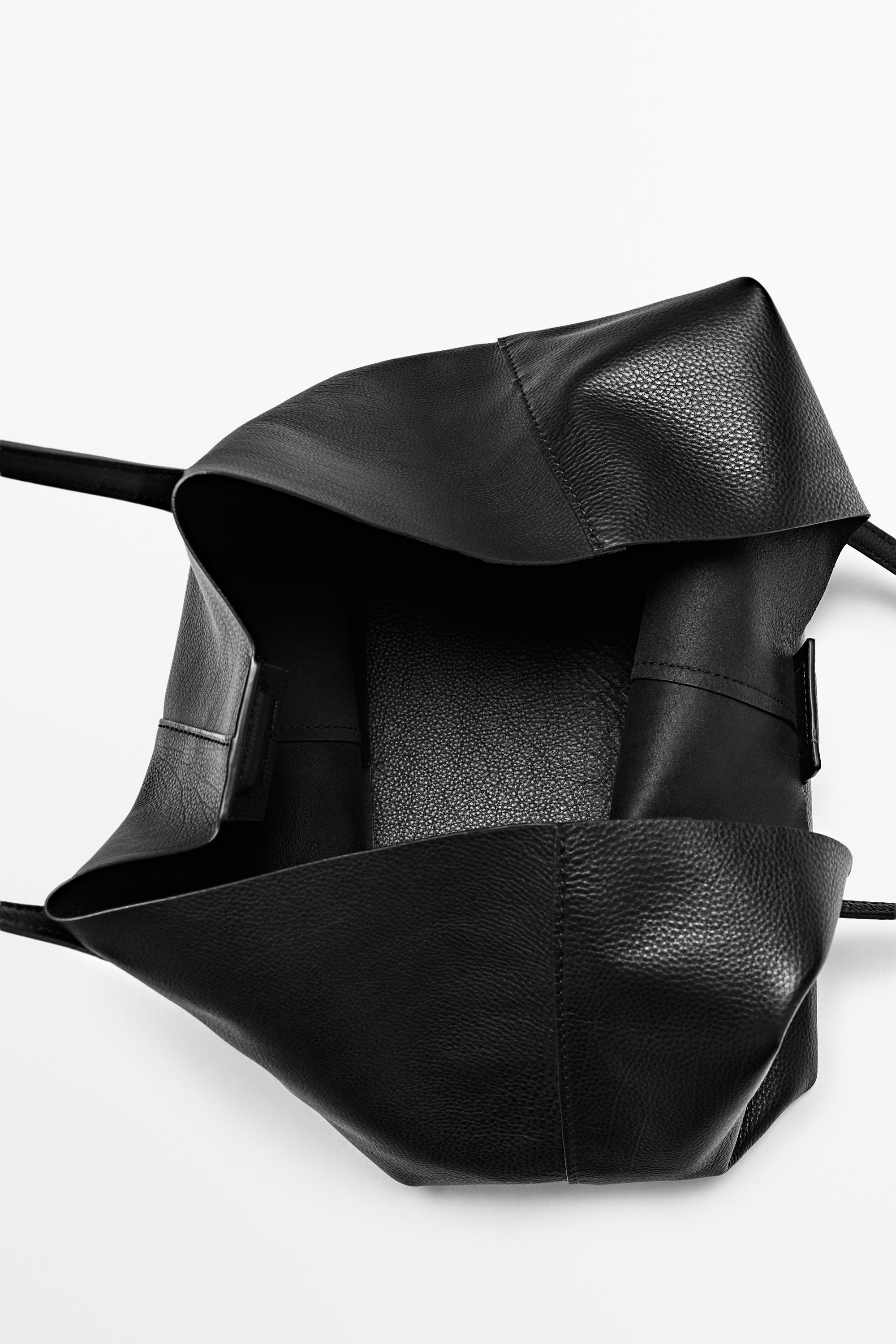Massimo Dutti Napa deri orta boy tote çanta görsel 5