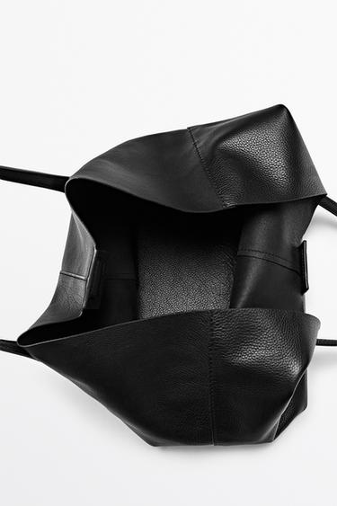 Medium nappa leather tote bag — BLACK 6