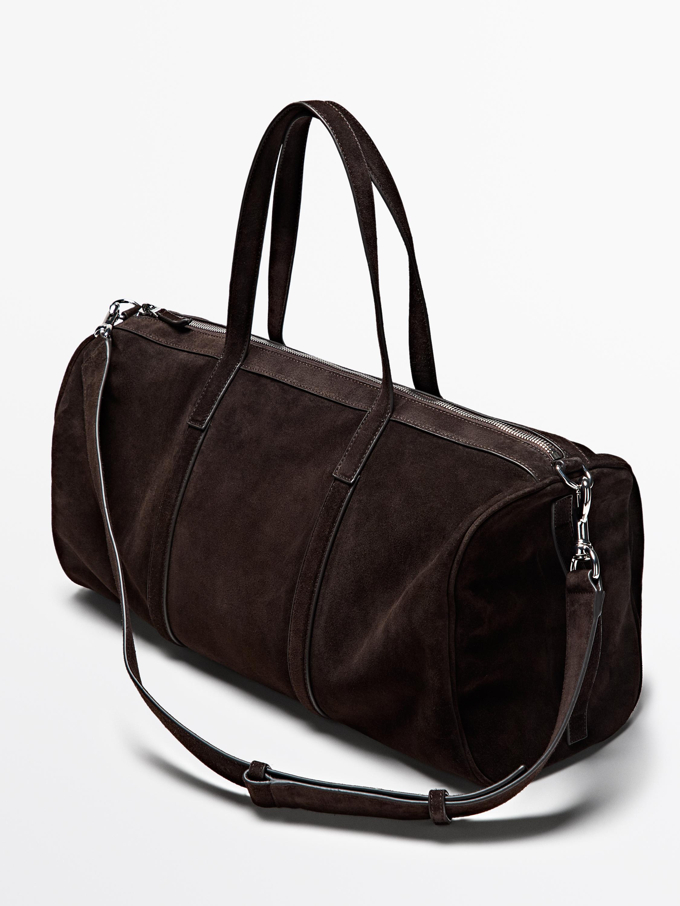 Süet deri seyahat çantası