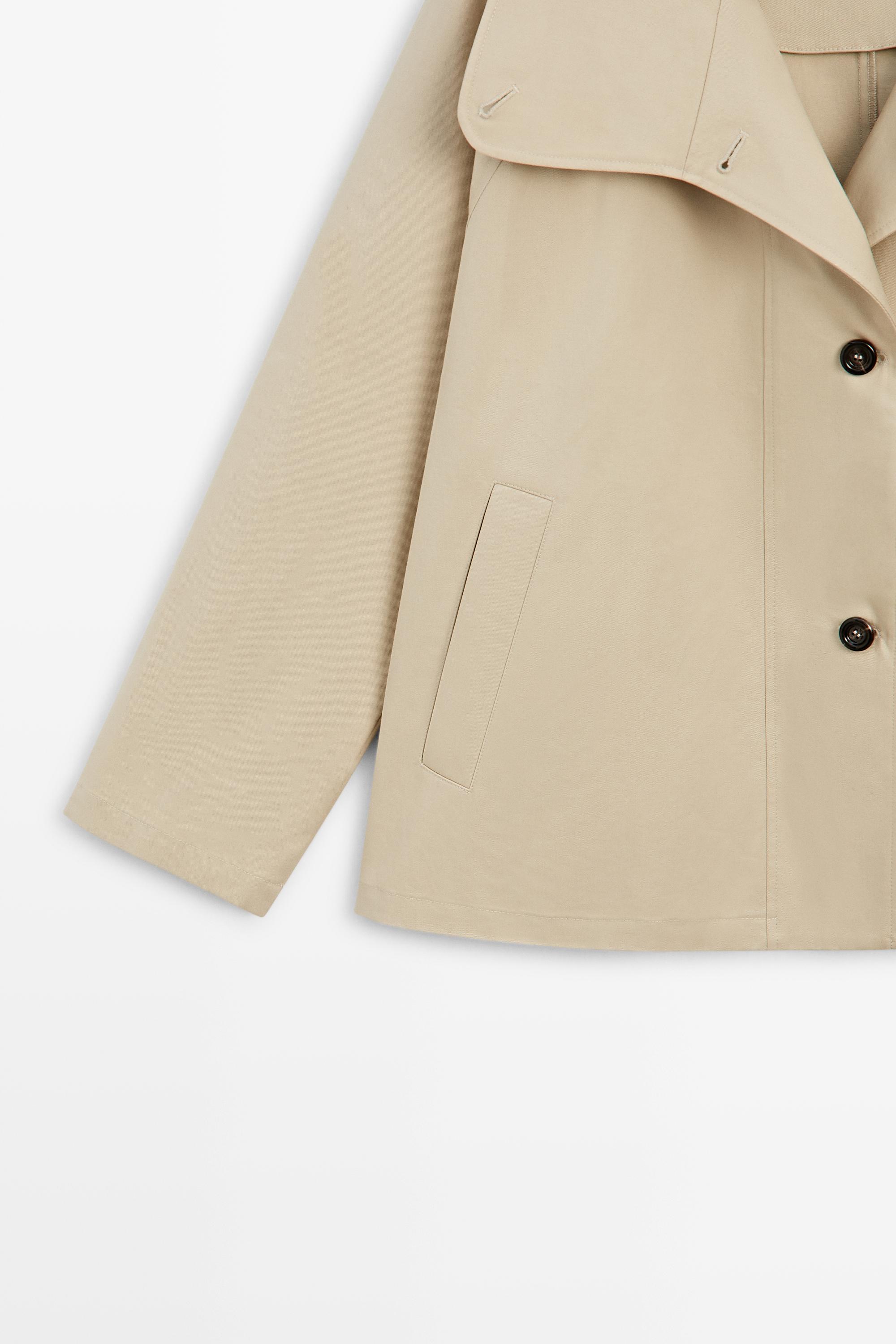 100% cotton cape jacket — BEIGE