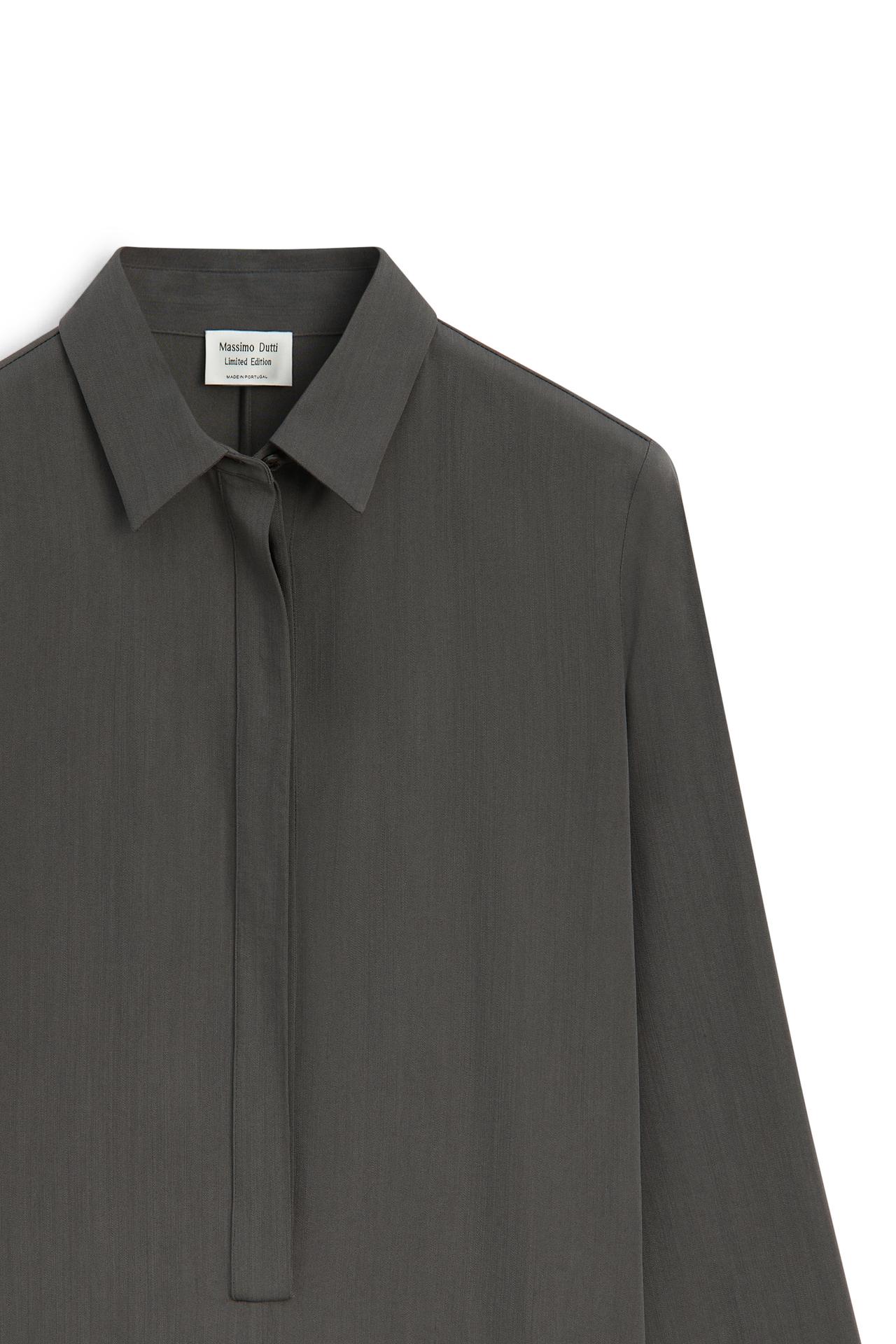 Flowing wool blend shirt dress - LIMITED EDITION — GREY