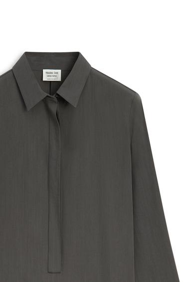 Flowing wool blend shirt dress - LIMITED EDITION — GREY 6