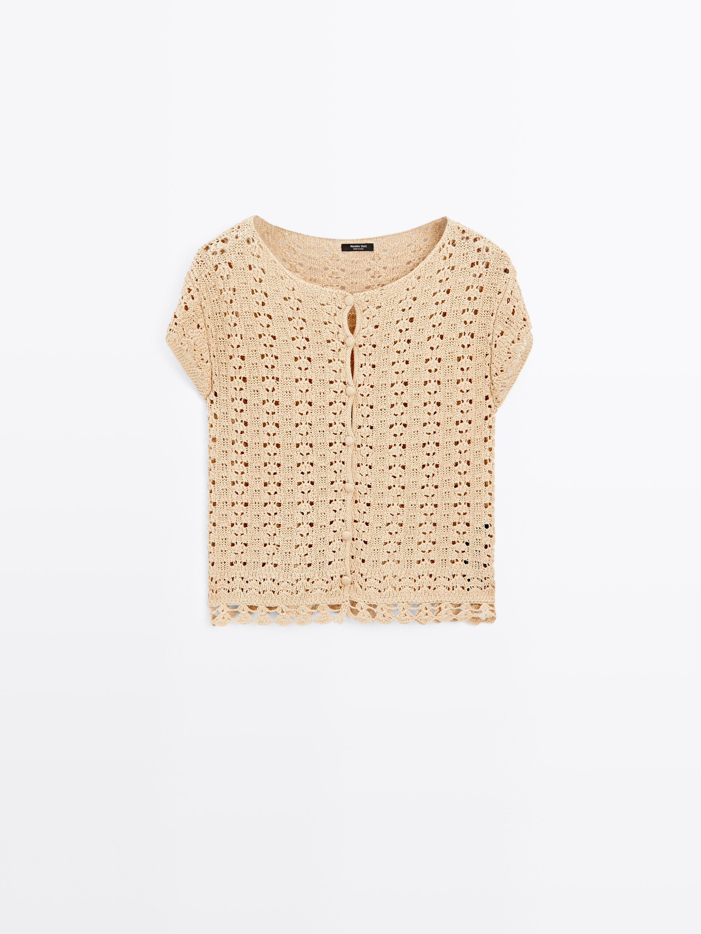 Cutwork crochet cardigan