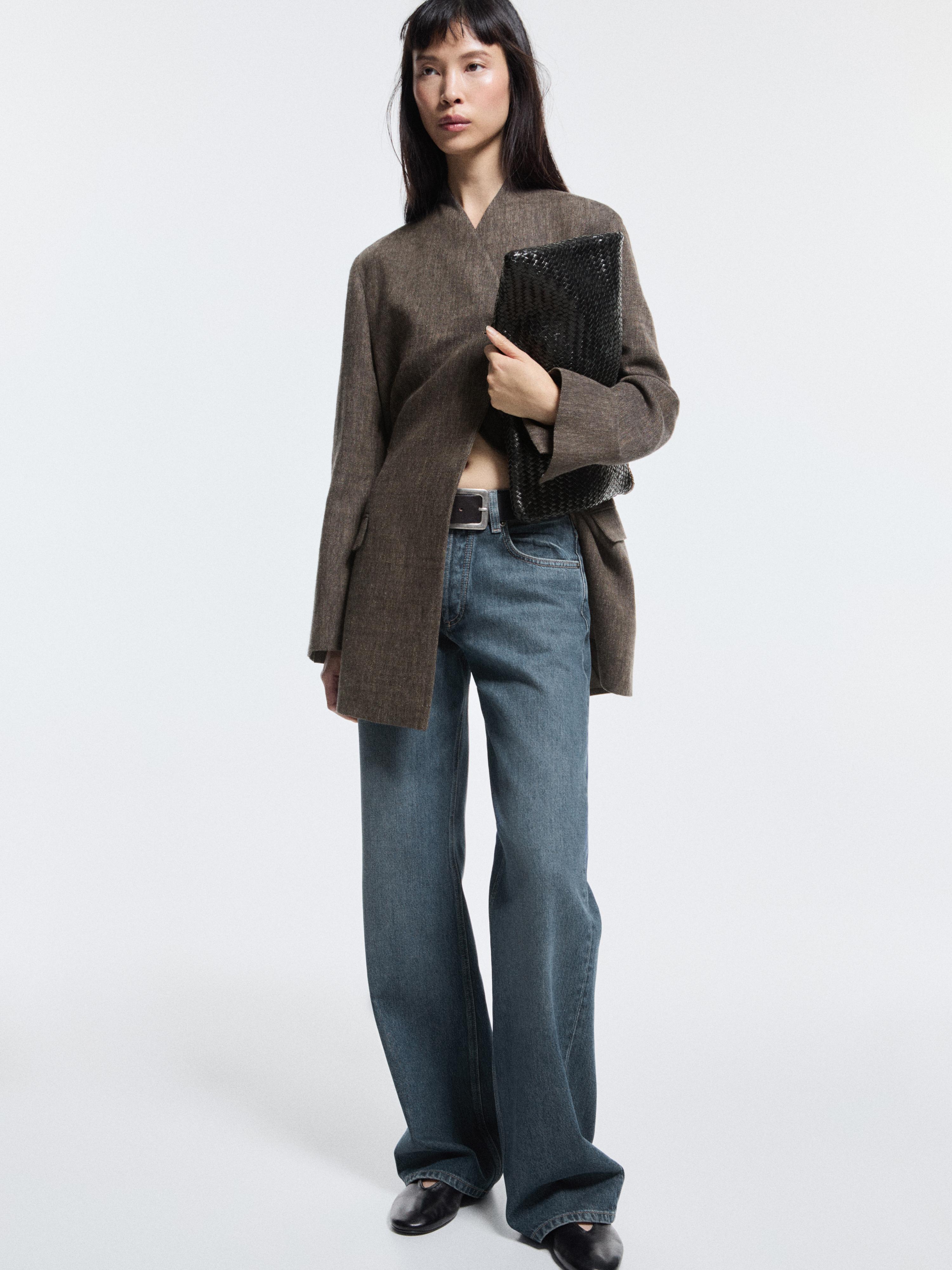 Ceinture boucle rectangulaire en cuir nappa