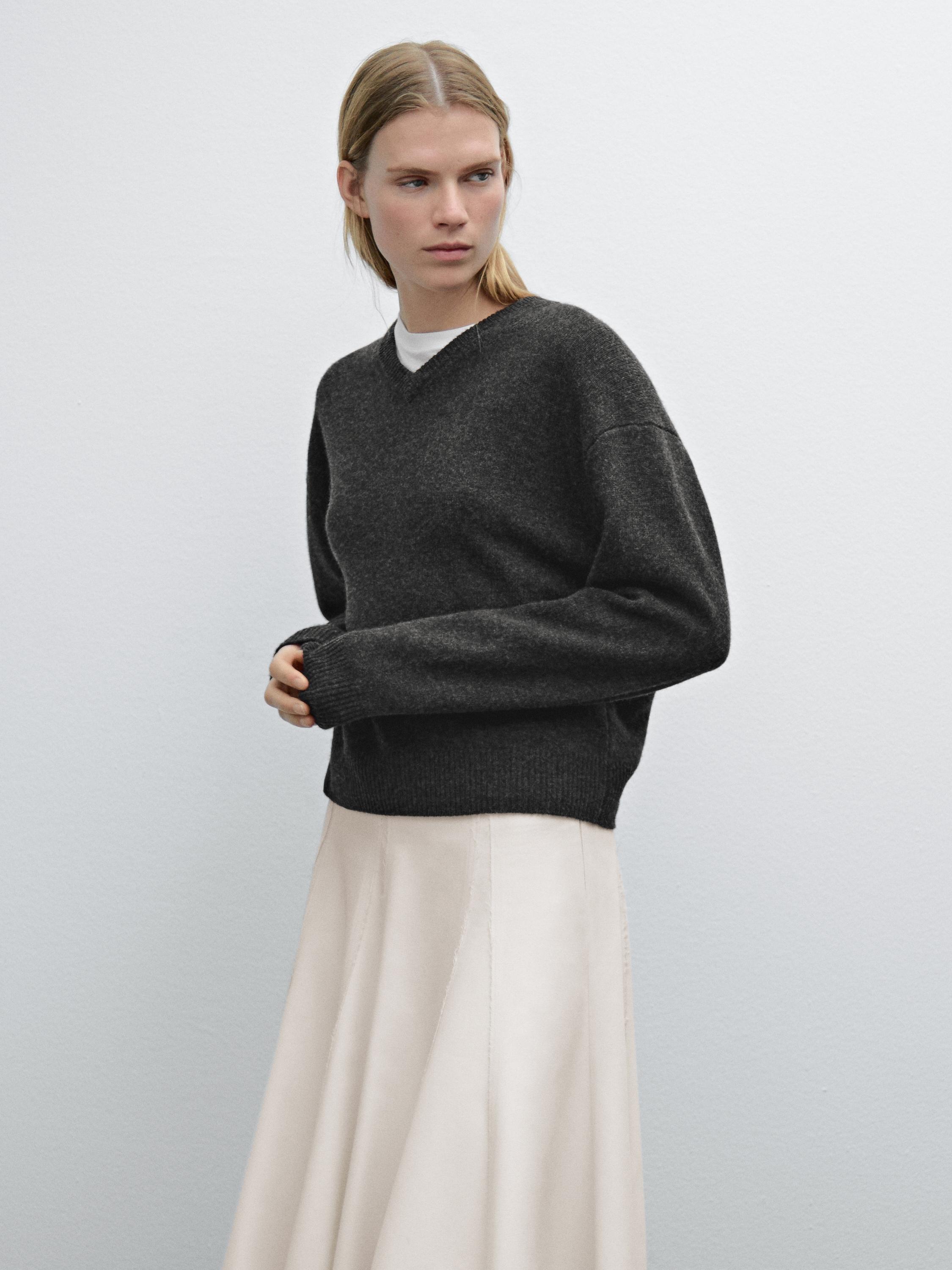 Jupe midi ample détail contrastant