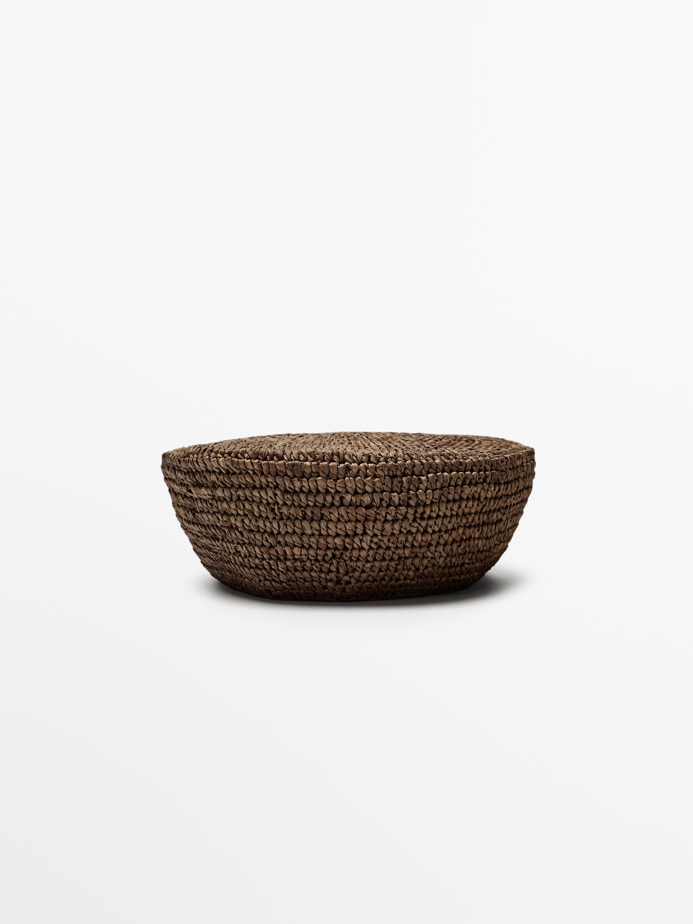 100% raffia skullcap hat