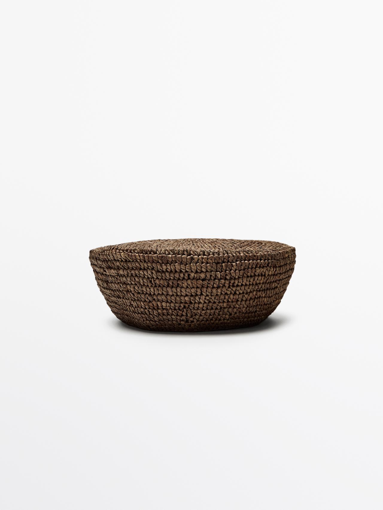 Cappello Con Visiera 100% Rafia - Marrone Topo - 01 - Massimo Dutti - Femminile