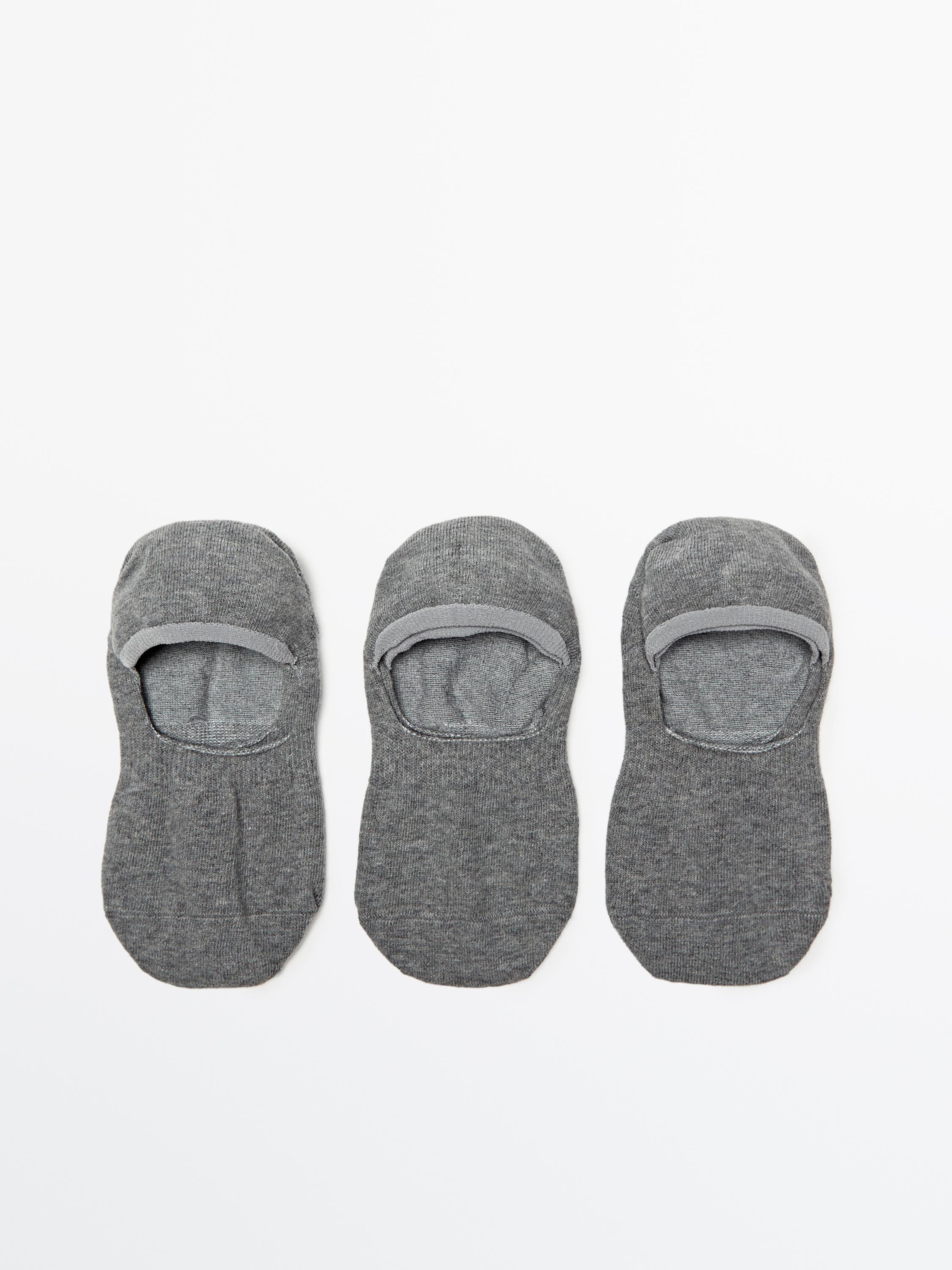 Pack of 3 pairs of no-show cotton blend socks