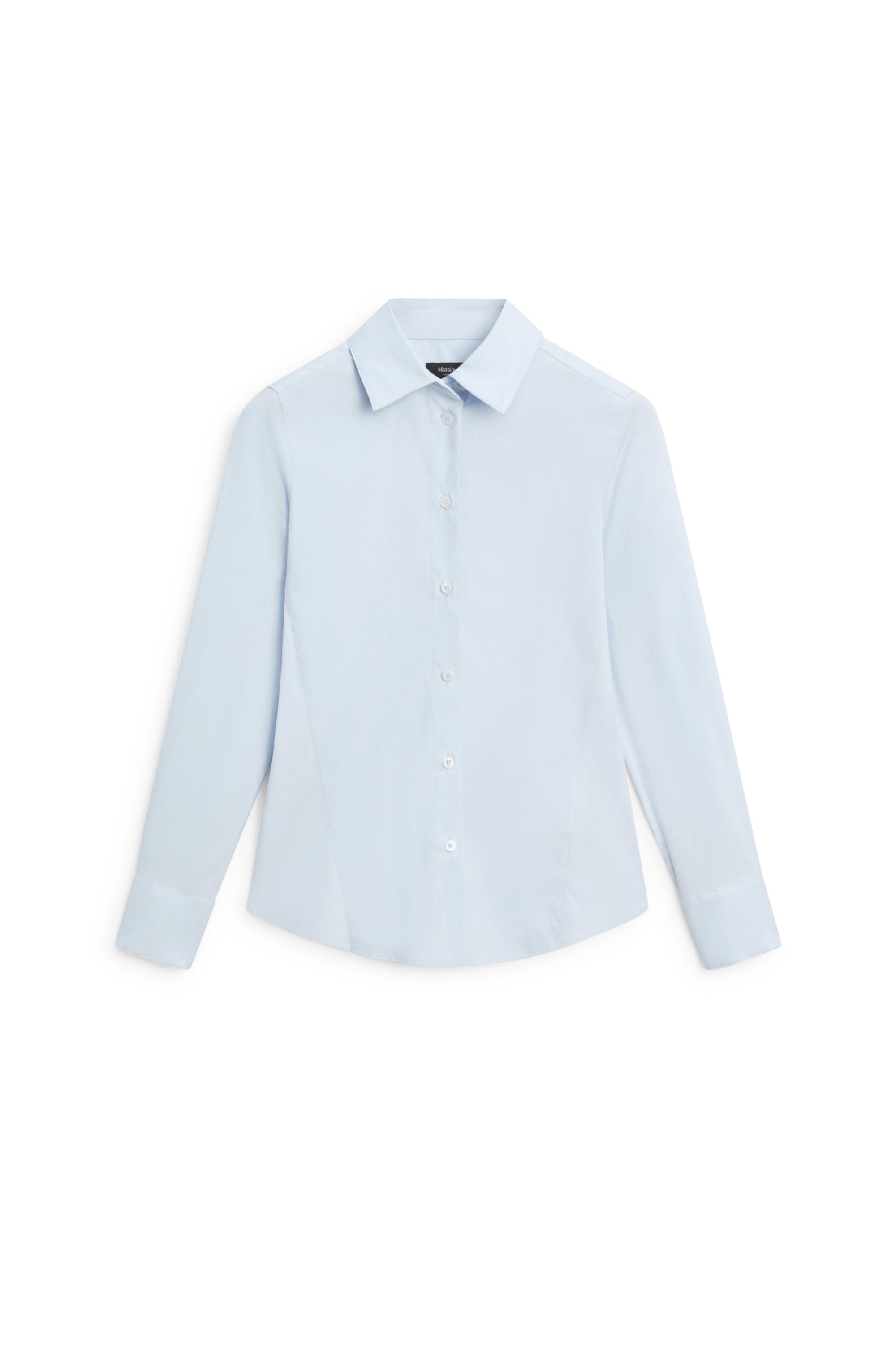 Cotton blend poplin shirt — SKY BLUE