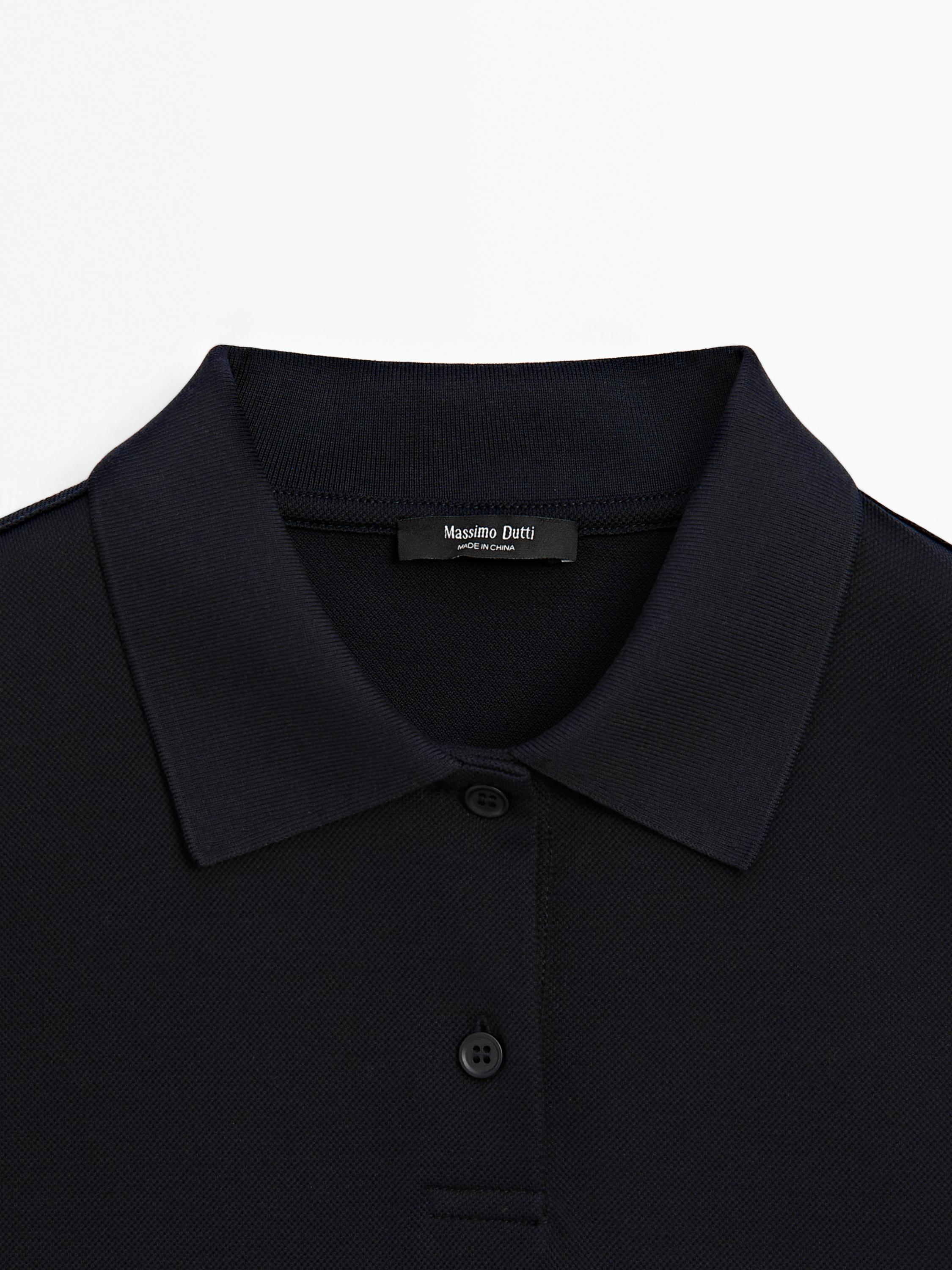 Mercerised cotton piqué polo shirt