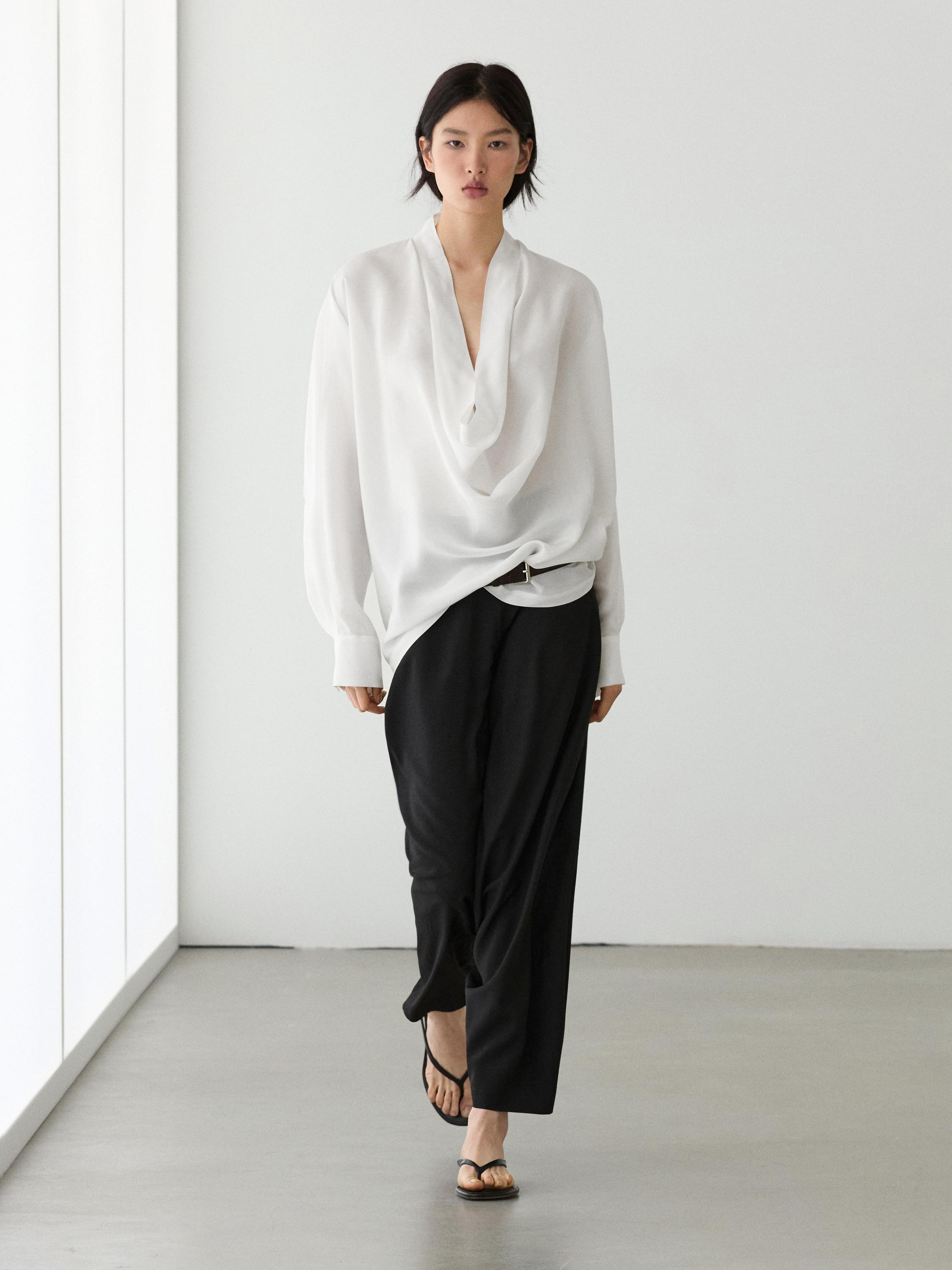 Flowing baggy trousers — BLACK