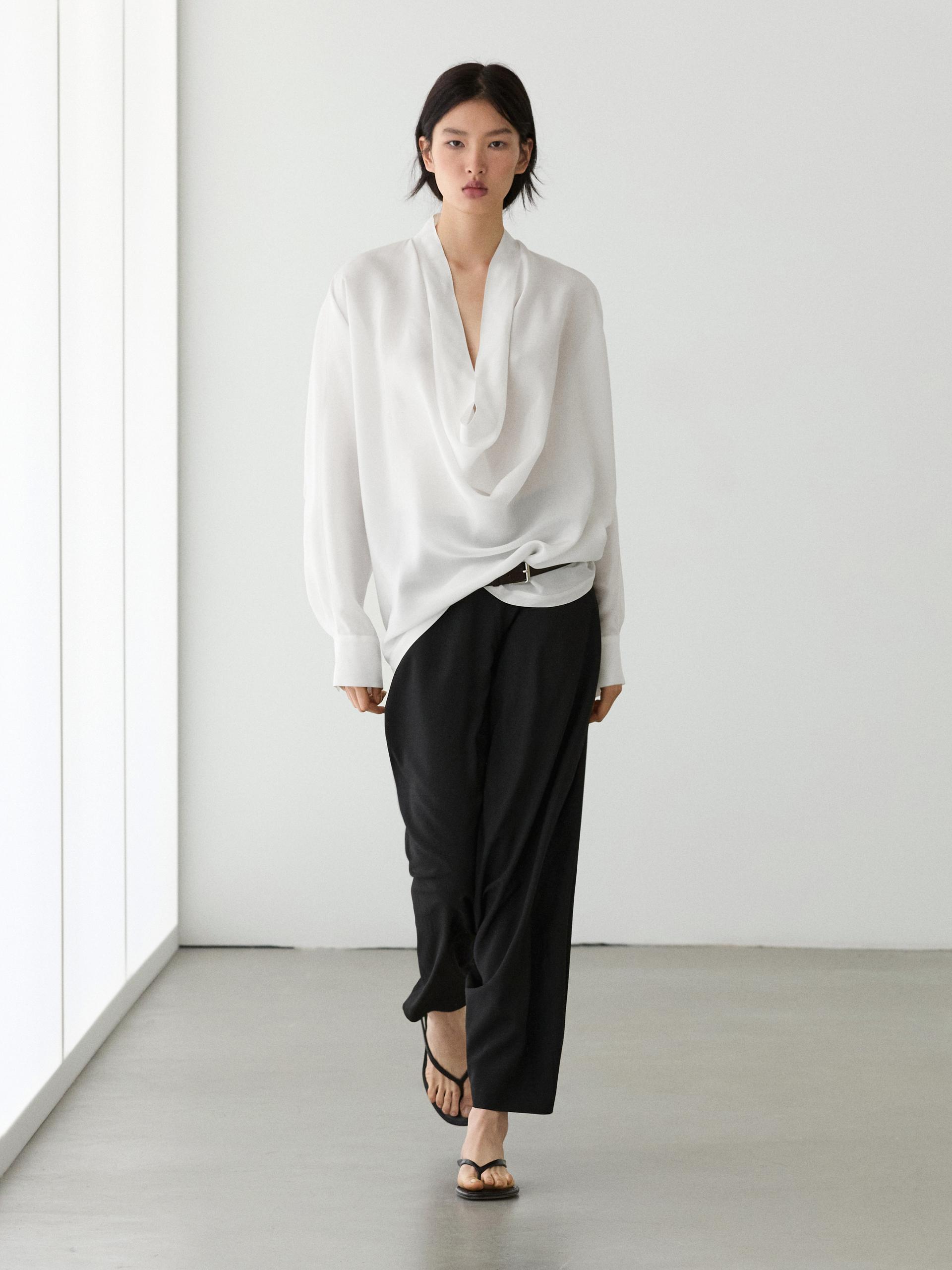 Pantaloni Baggy Morbidi - Nero - L - Massimo Dutti - Femminile