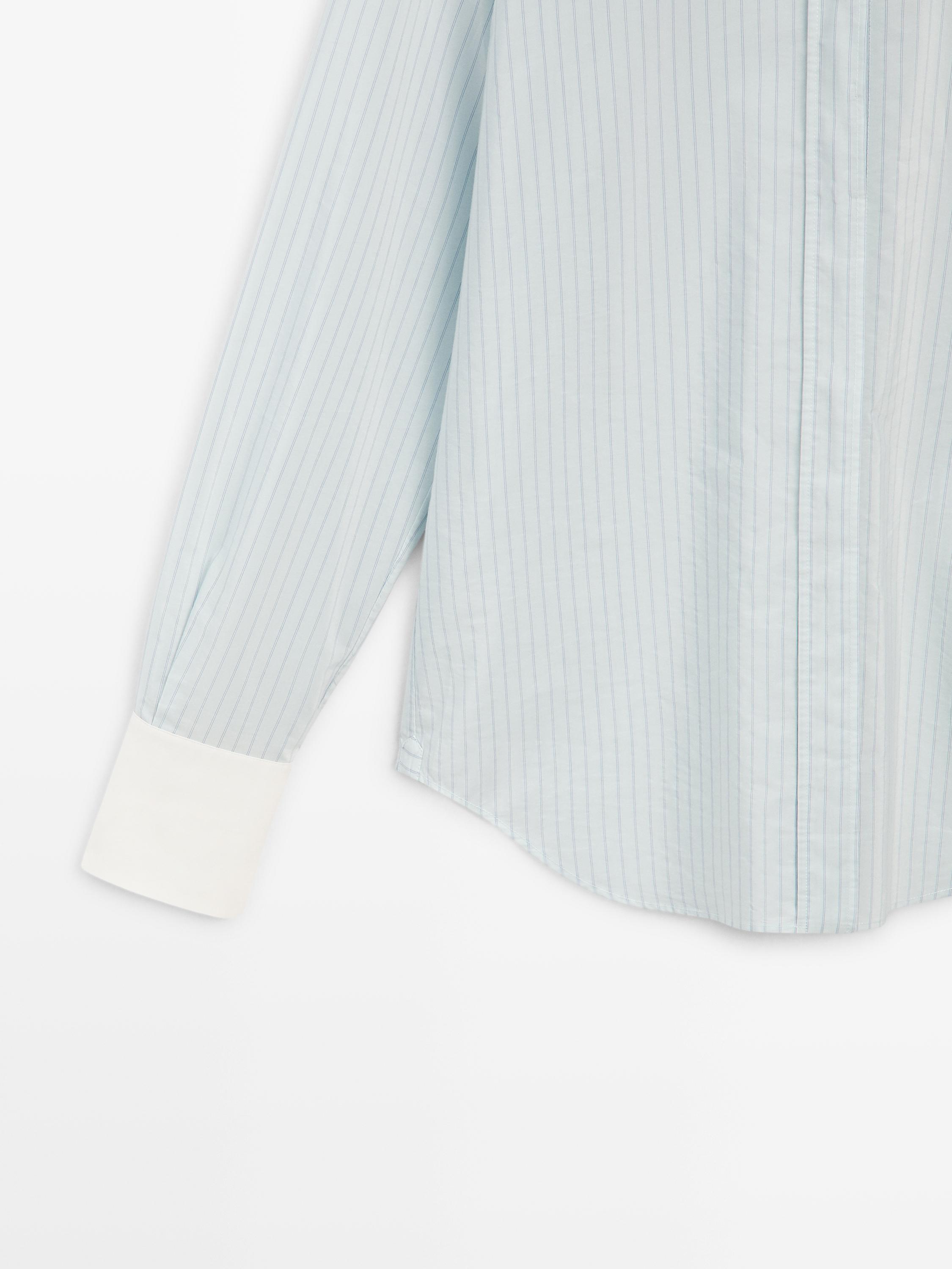 Shirt with contrast stripes - STUDIO — SKY BLUE