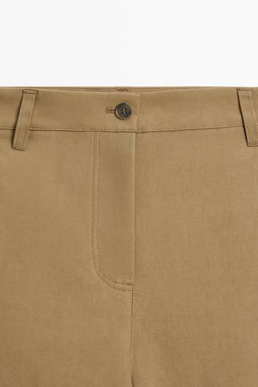 Barrel fit pants with side pleat detail — MOLE BROWN 9
