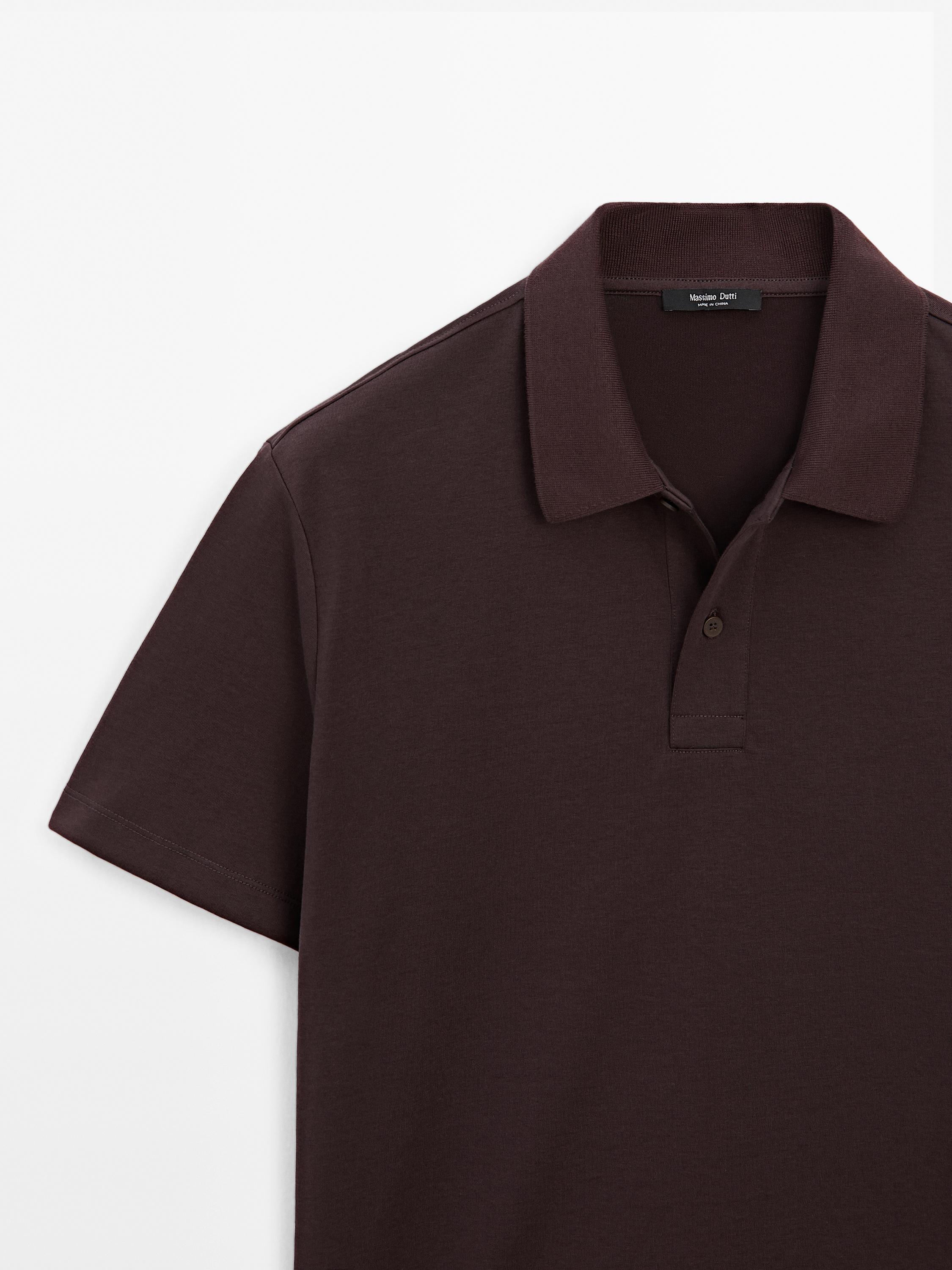 Cotton blend short sleeve polo shirt