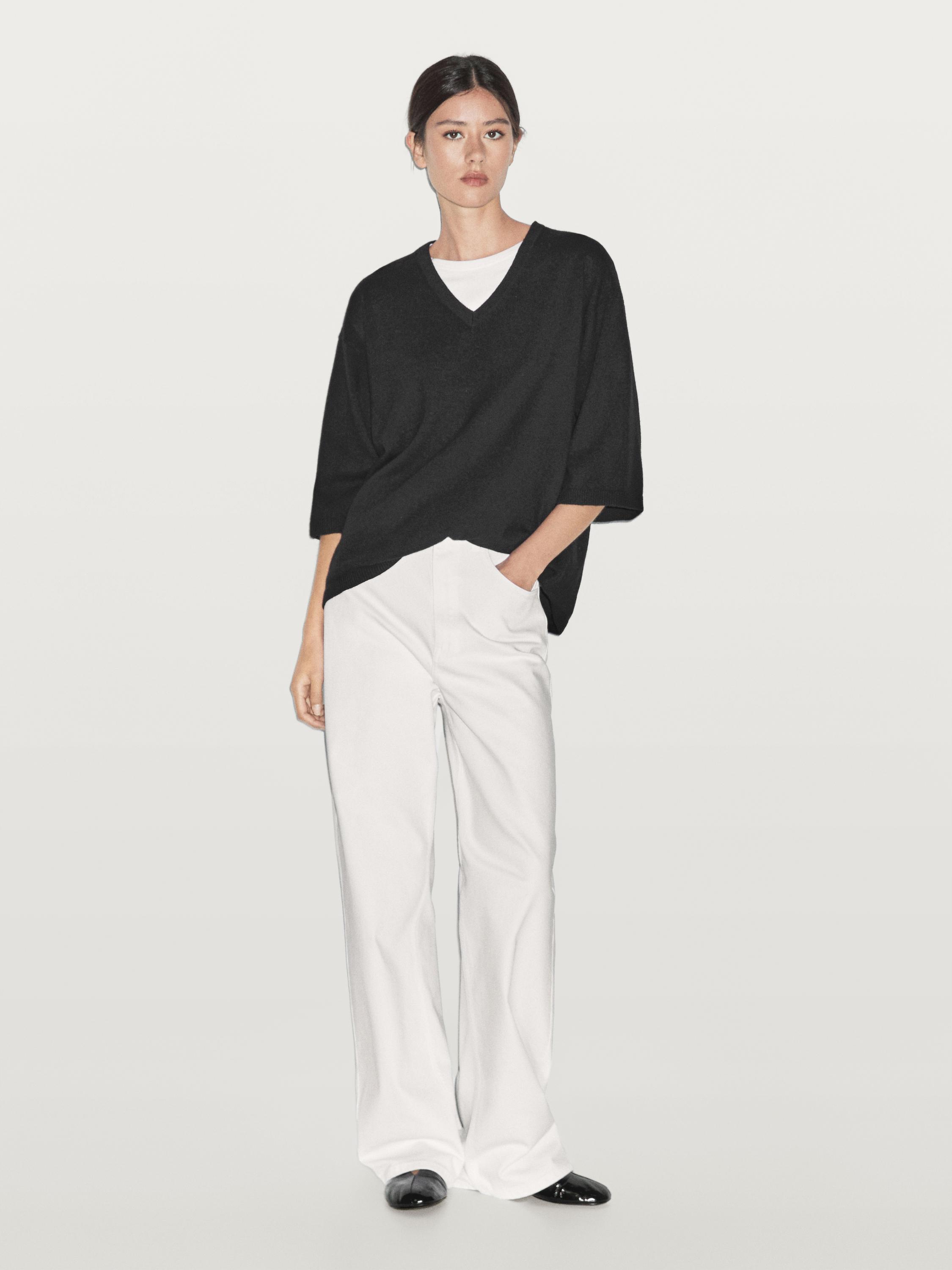 Wool blend V-neck sweater
