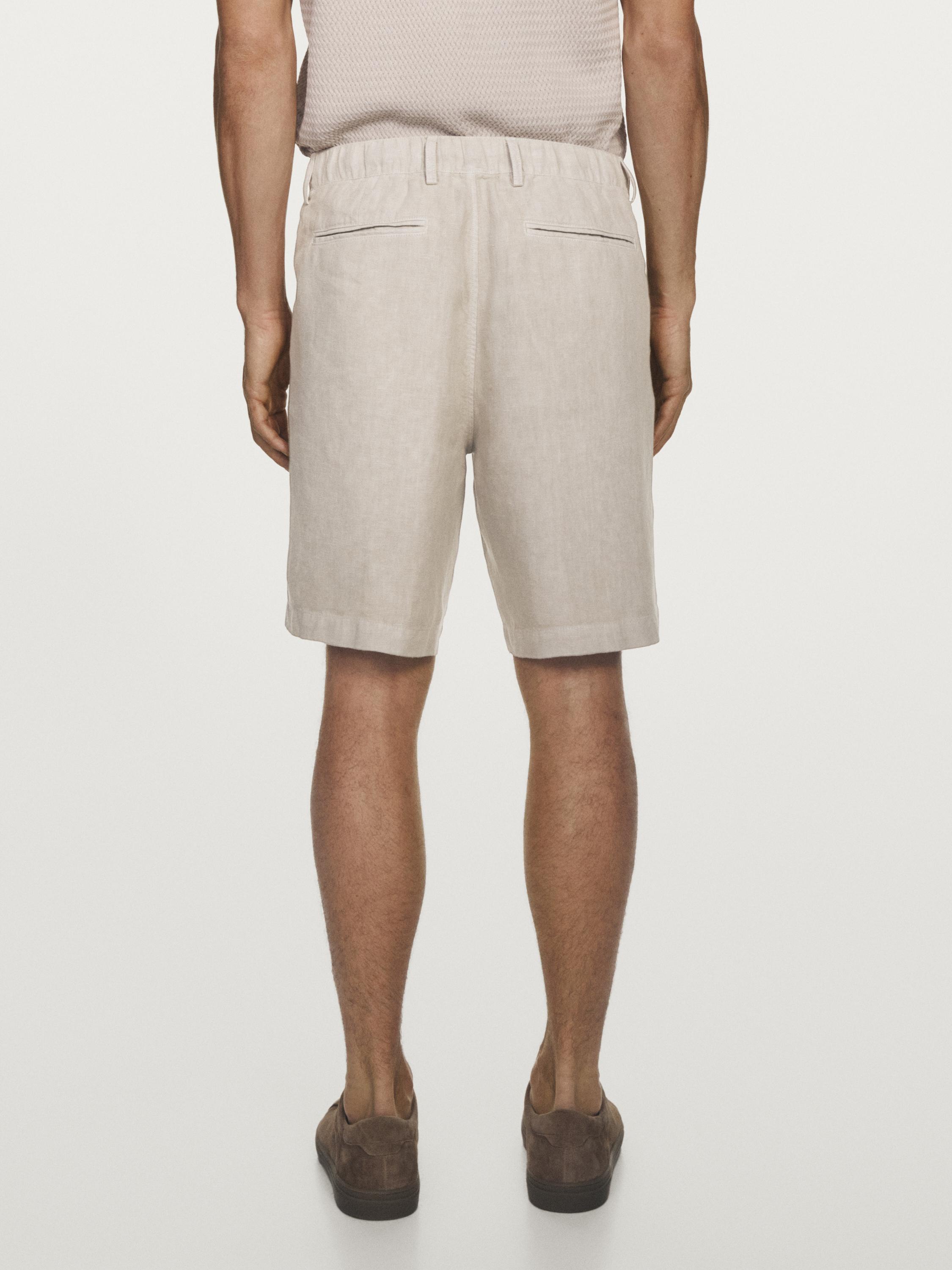 100% linen Bermuda shorts — MINK