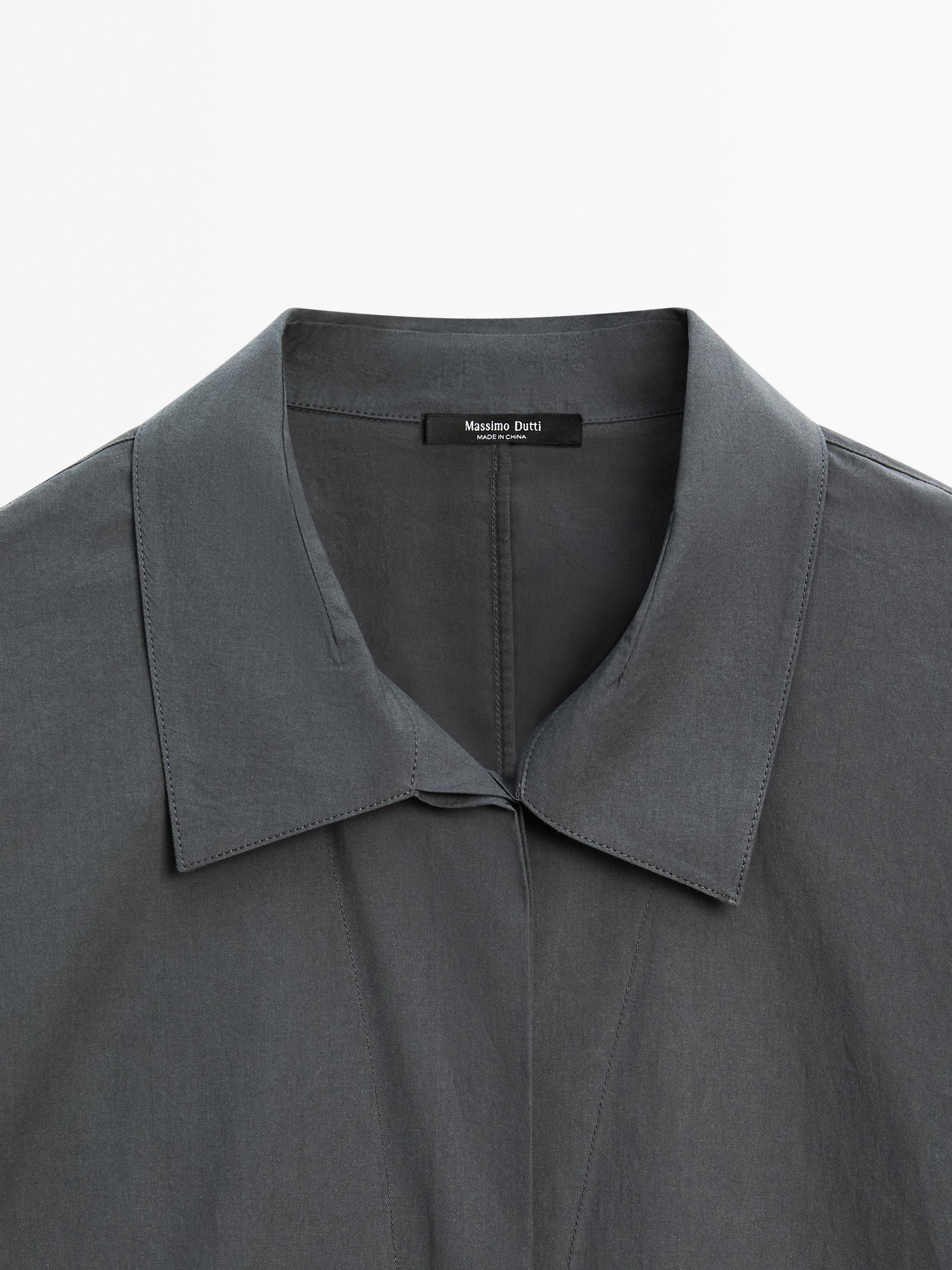 Loose-fitting 100% cotton poplin shirt