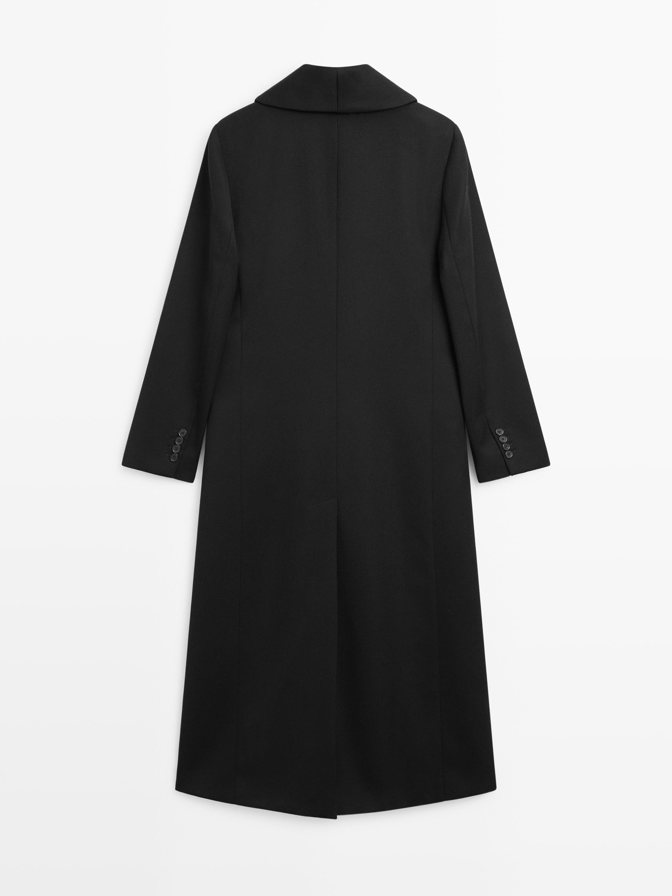 Áo khoác dài len 100% hai hàng khuy