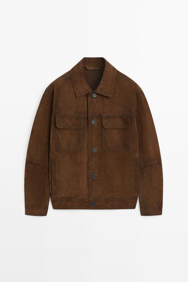 Suede jacket with pocket detail — RUSSET 2