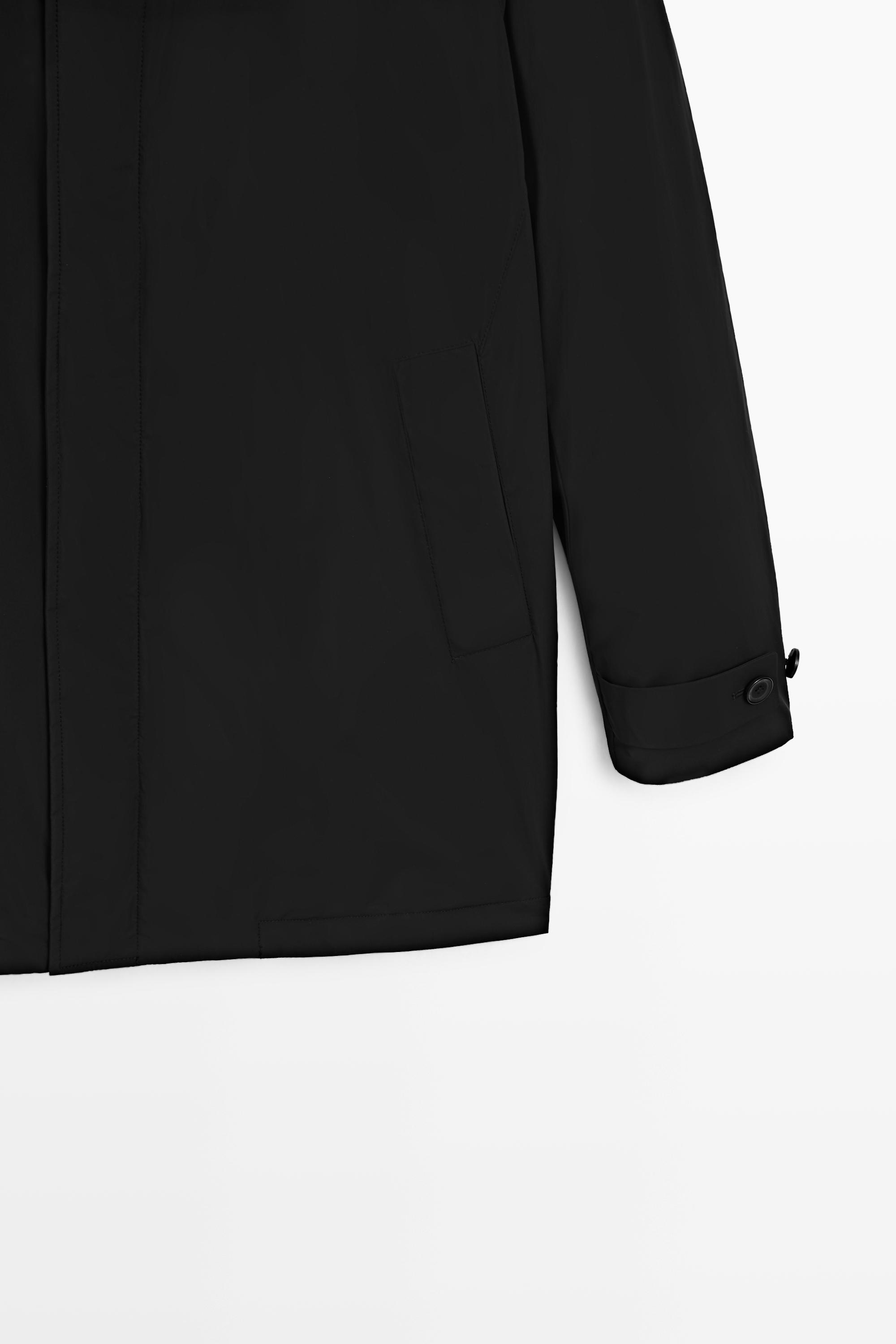 Technical fabric trench coat — BLACK