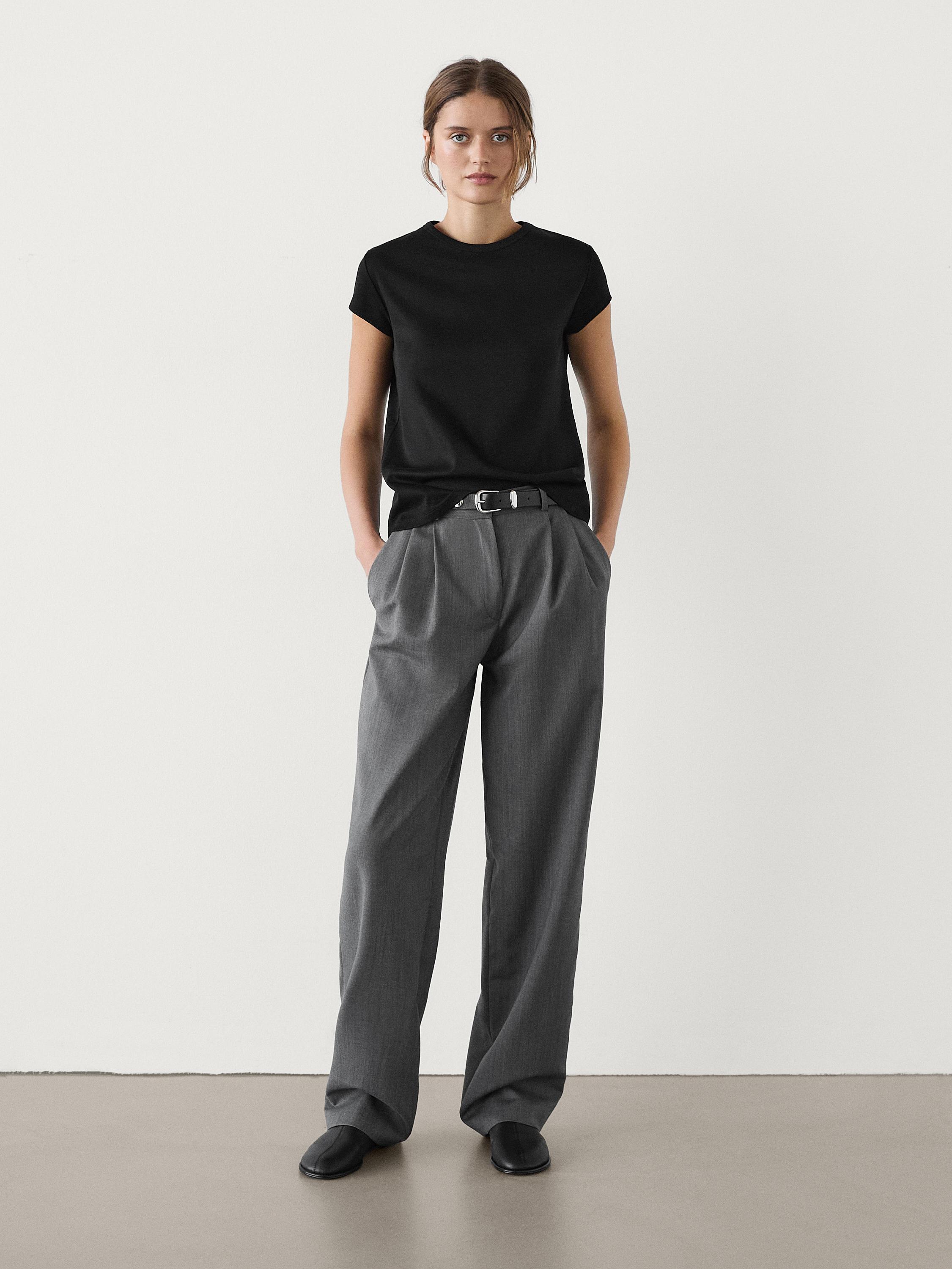 Camisa Azul Camisa Negra Mujer Massimo Dutti Blusa Estampada