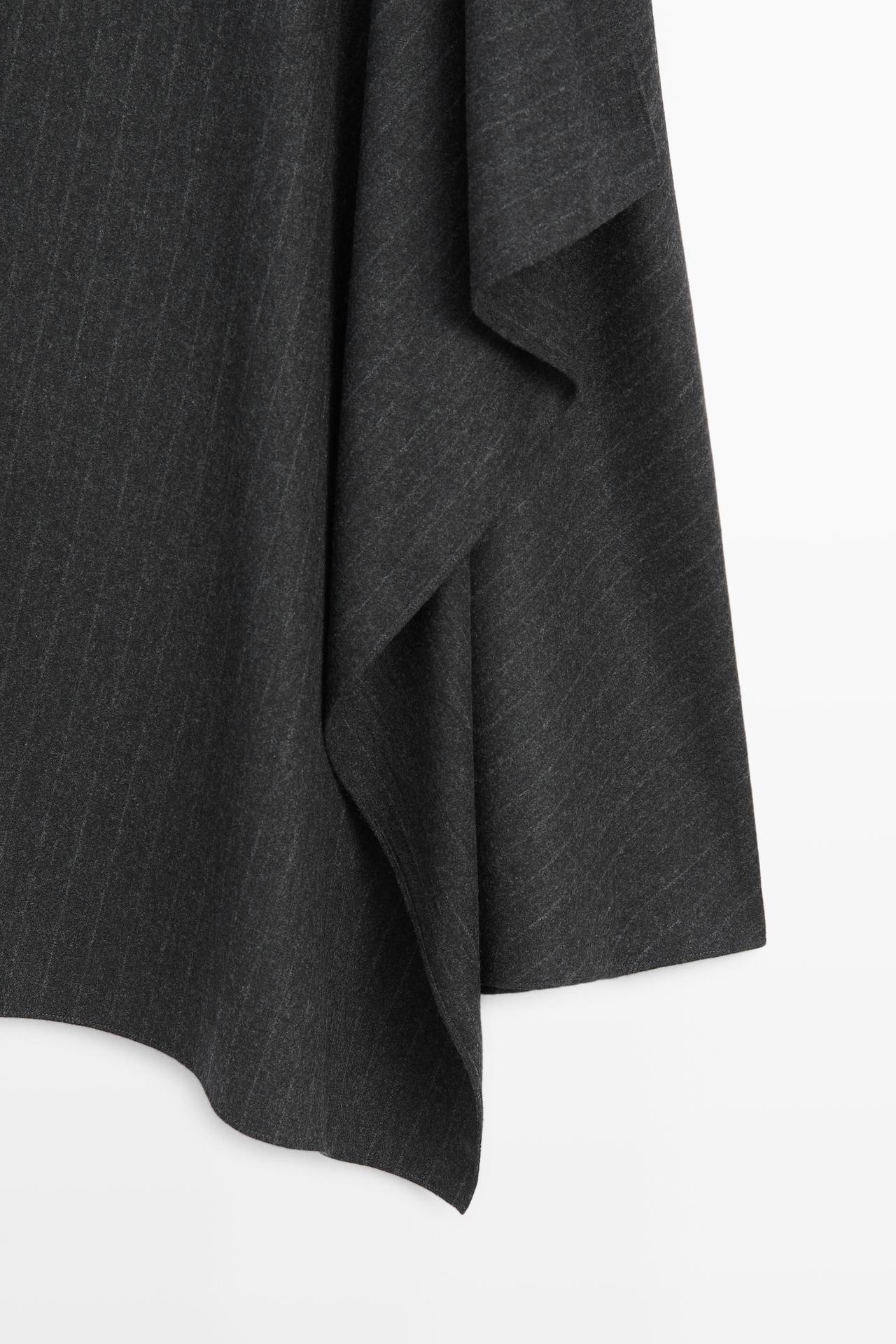 Pinstripe wrap midi skirt — GREY