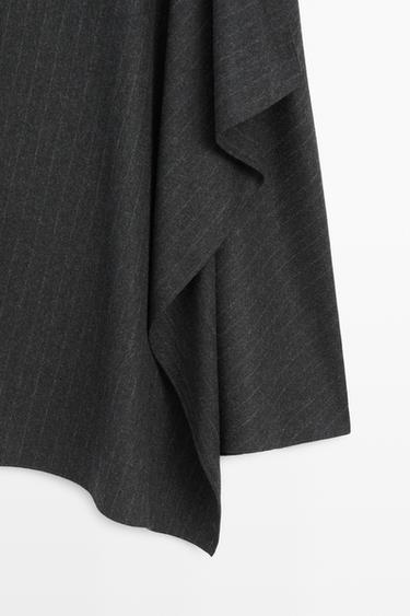 Pinstripe wrap midi skirt — GREY 7