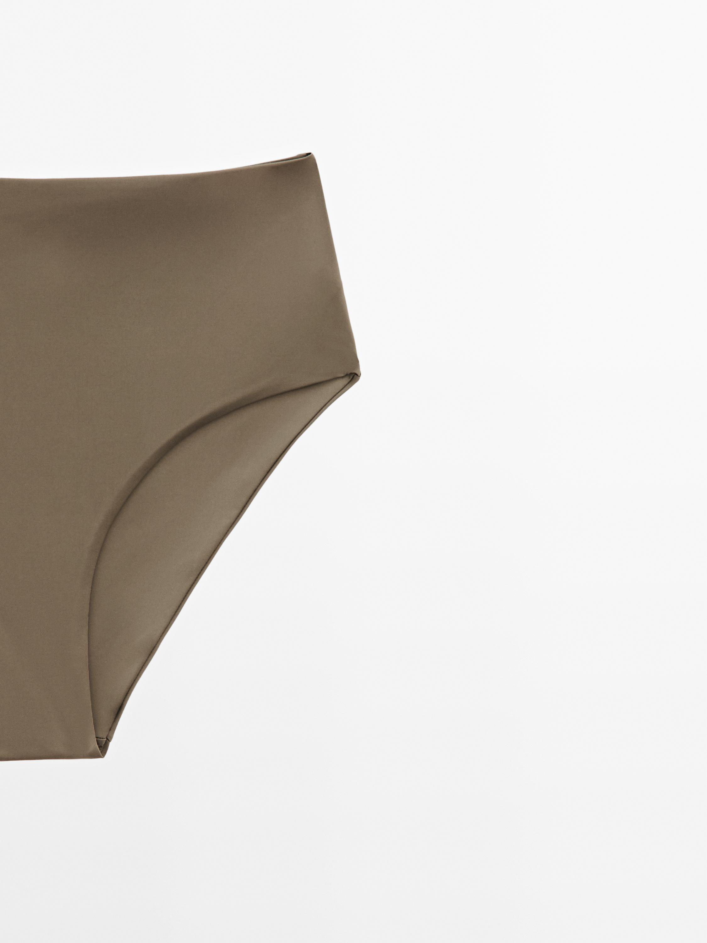 Plain high-waist bikini bottoms