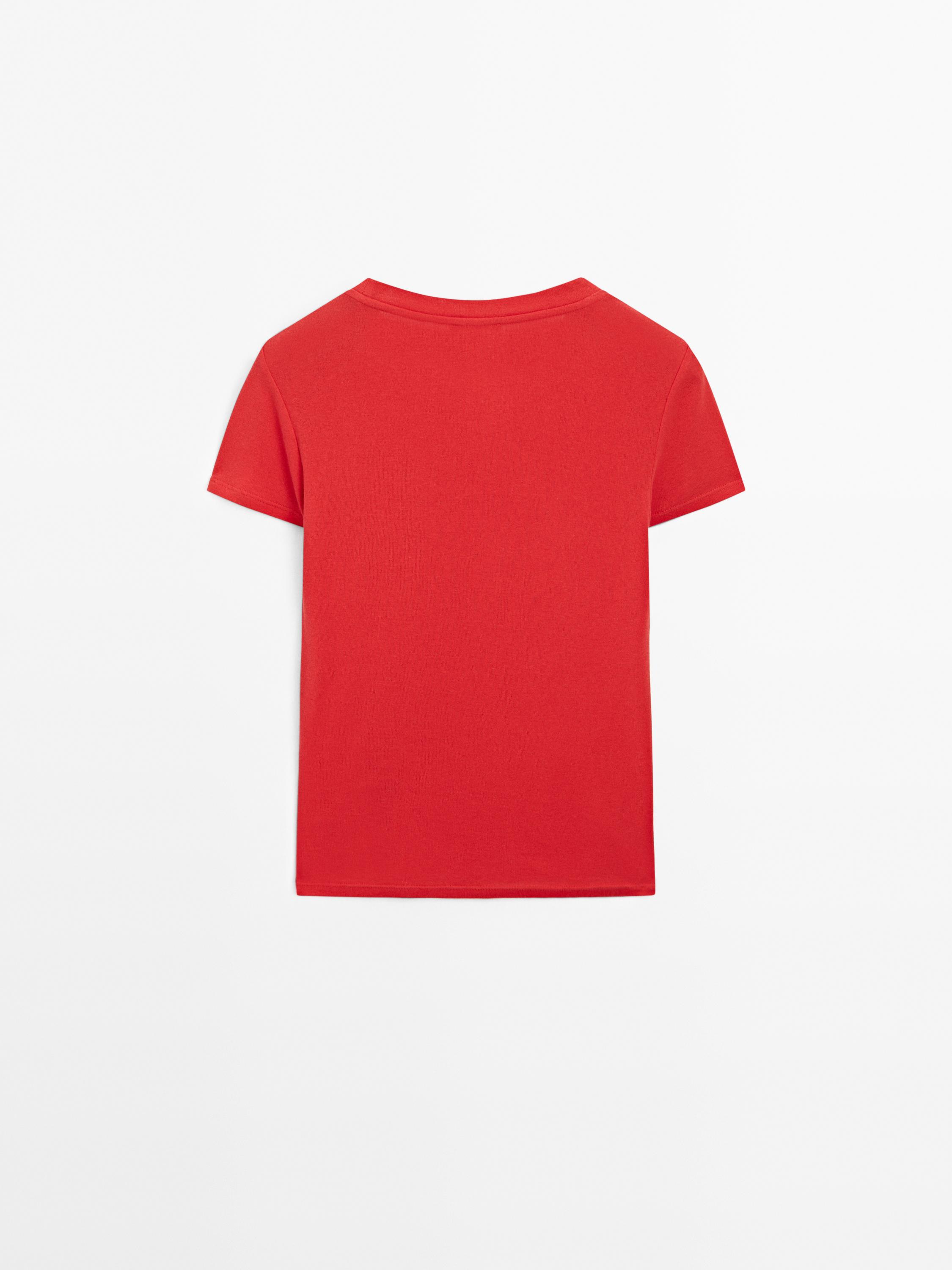 Textured crepe-effect cotton T-shirt