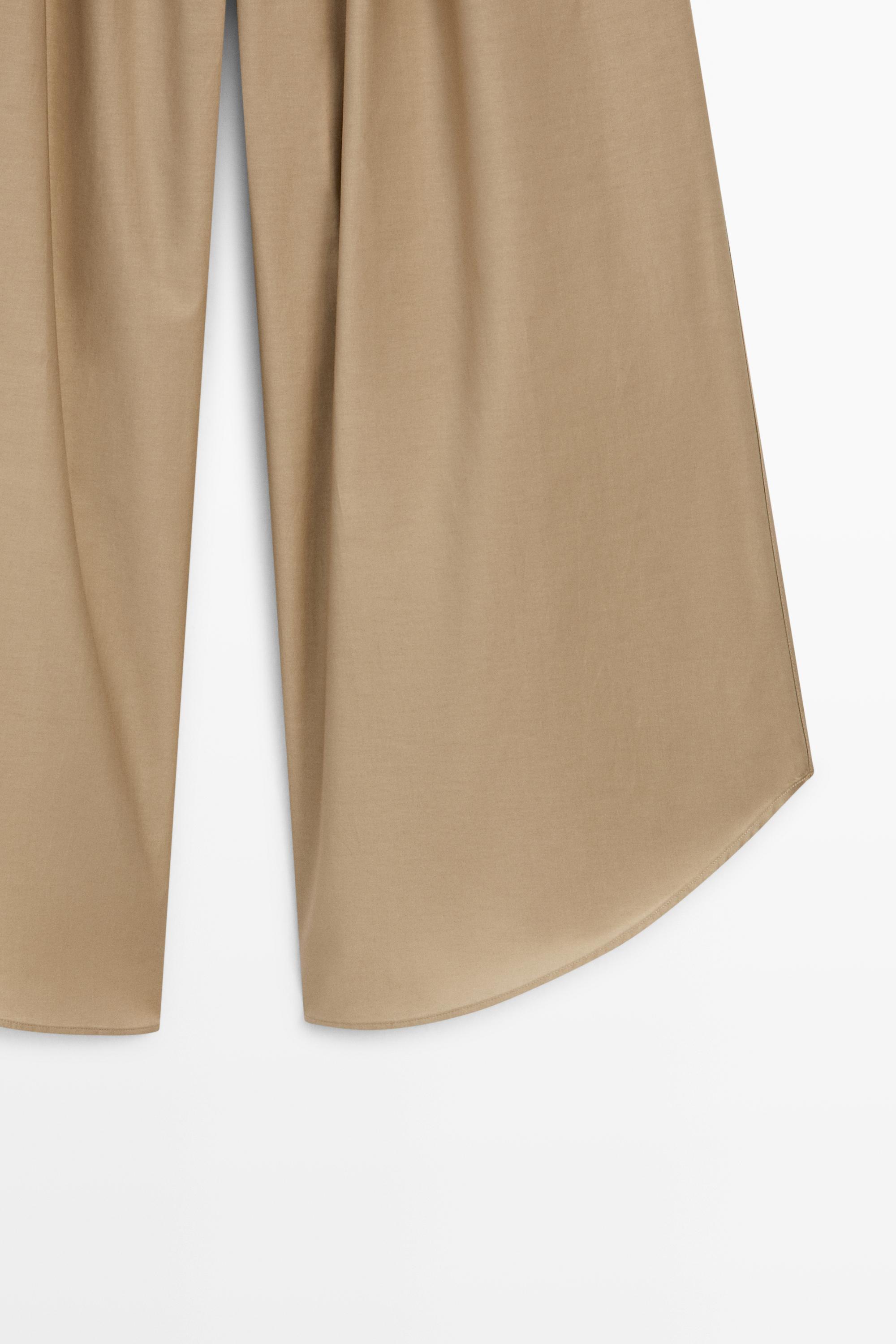 Culottes with pleated details - LIMITED EDITION — BEIGE