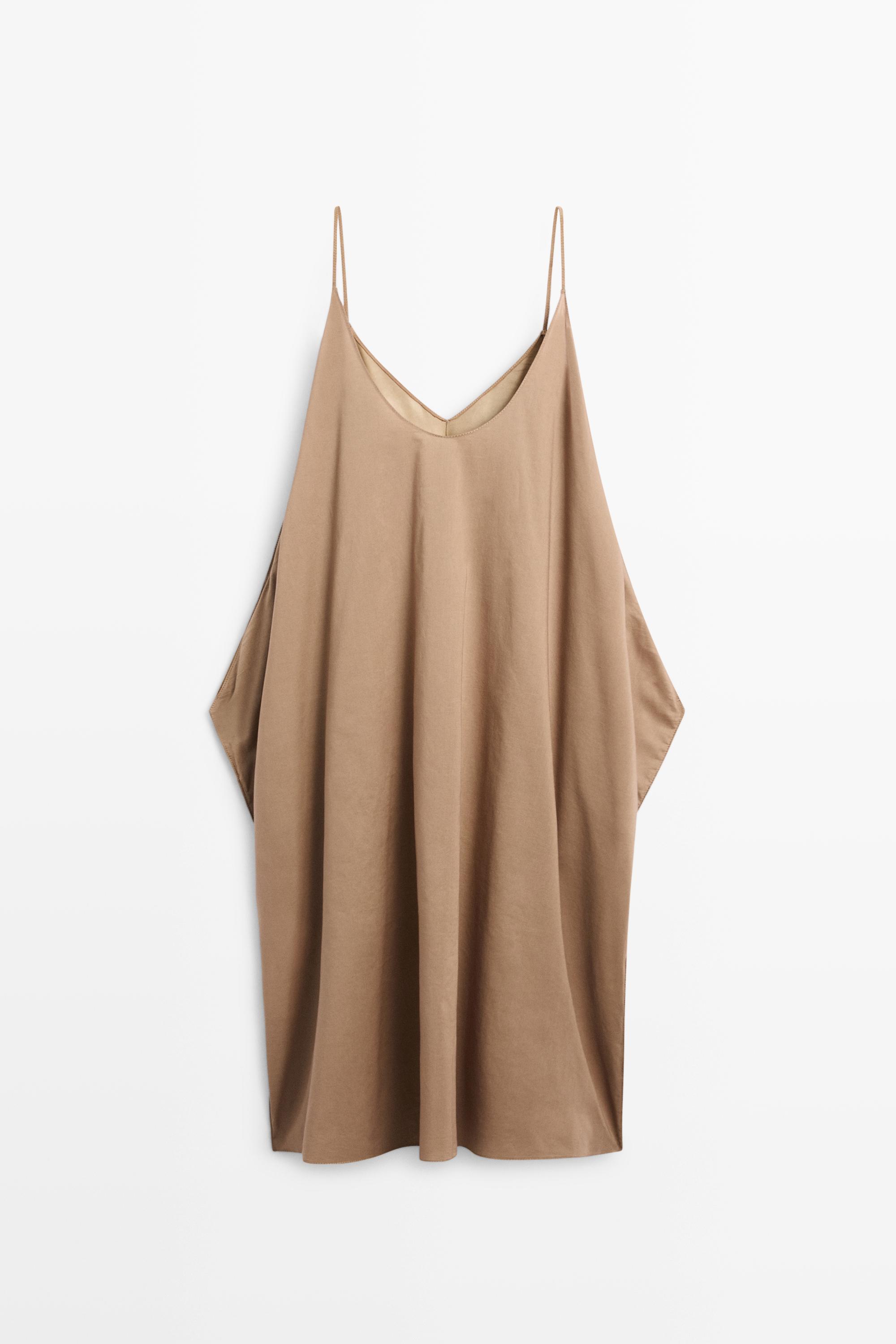 Suede leather combined dress - STUDIO — STONE