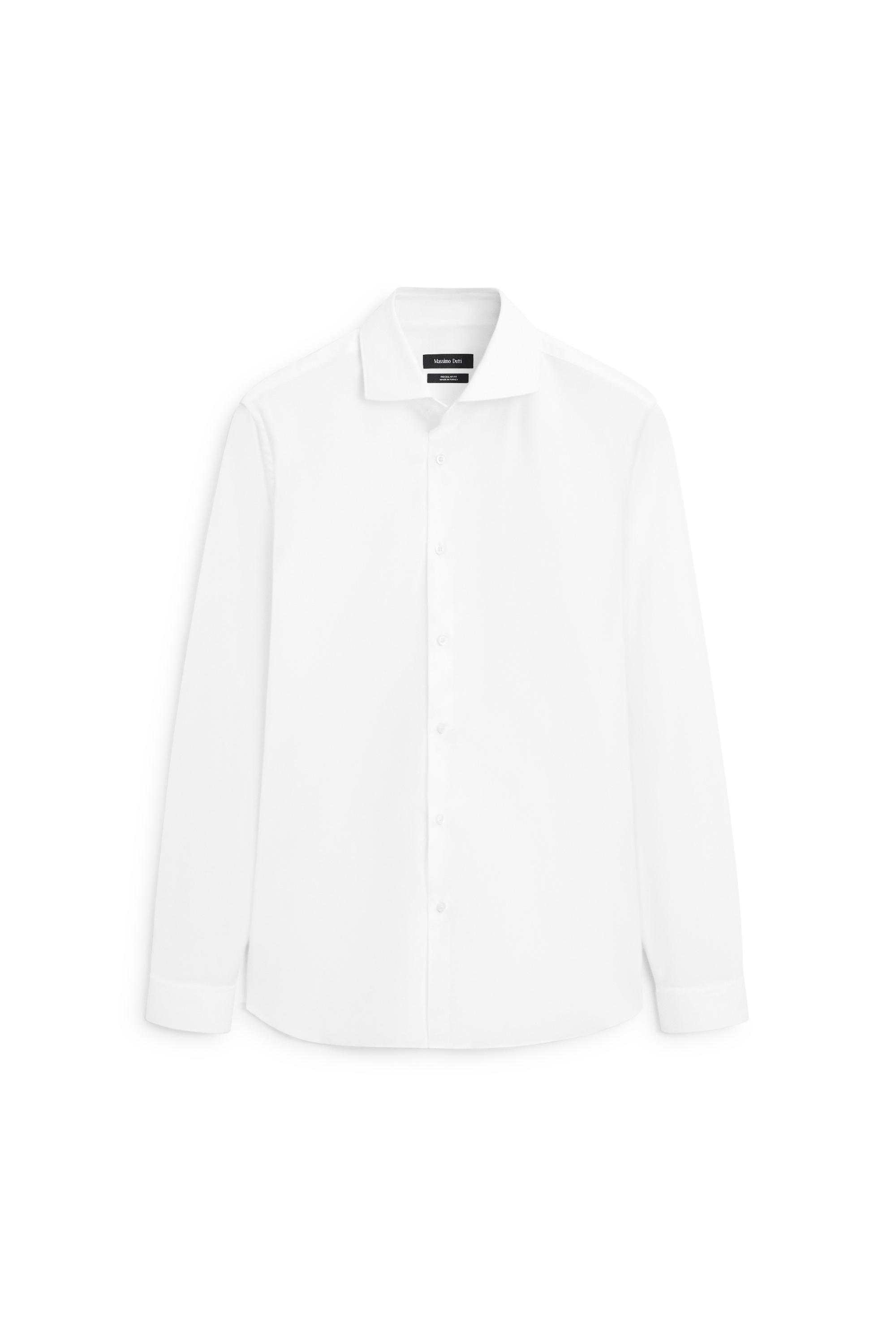 Regular fit 100% cotton shirt — WHITE