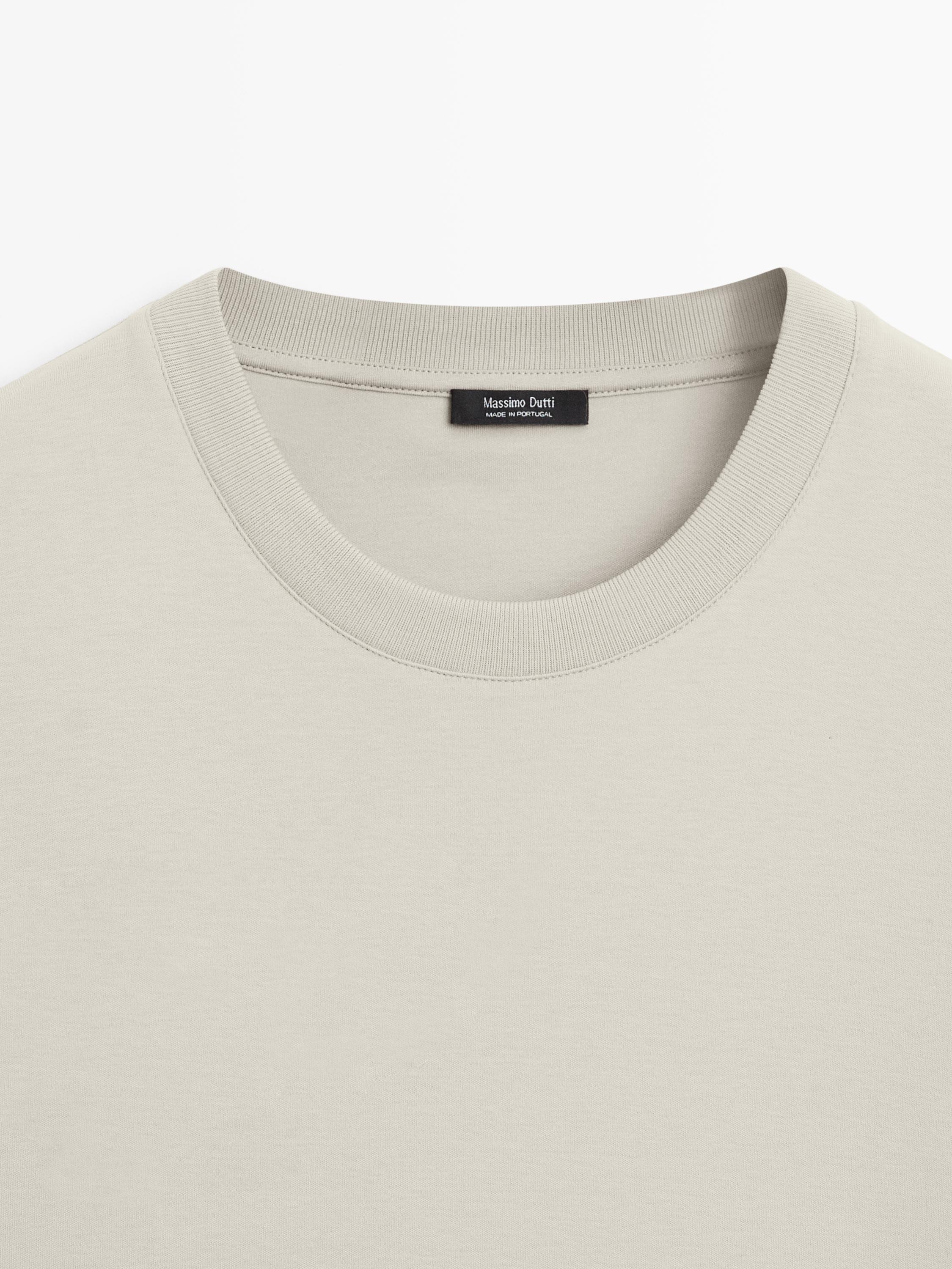 100% cotton short sleeve T-shirt — STONE