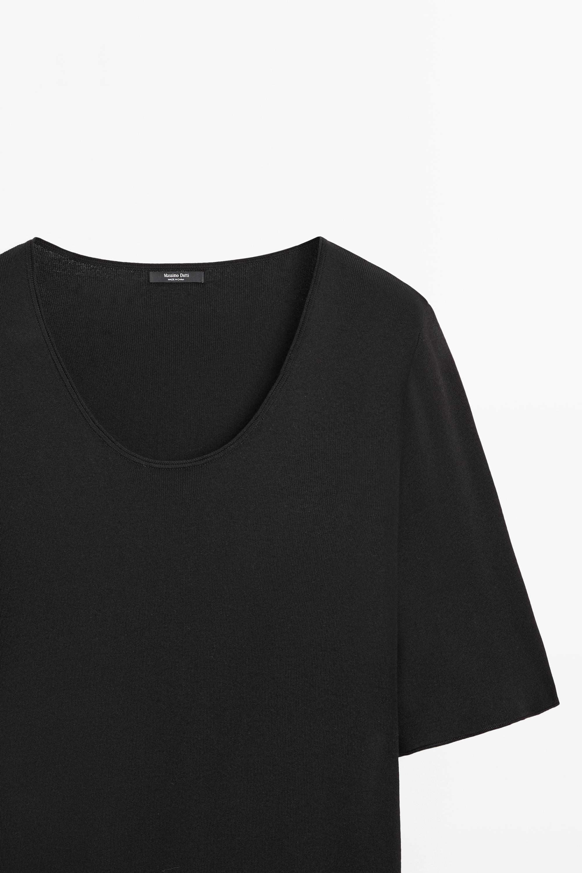 Midi dress with sleeve detail — BLACK