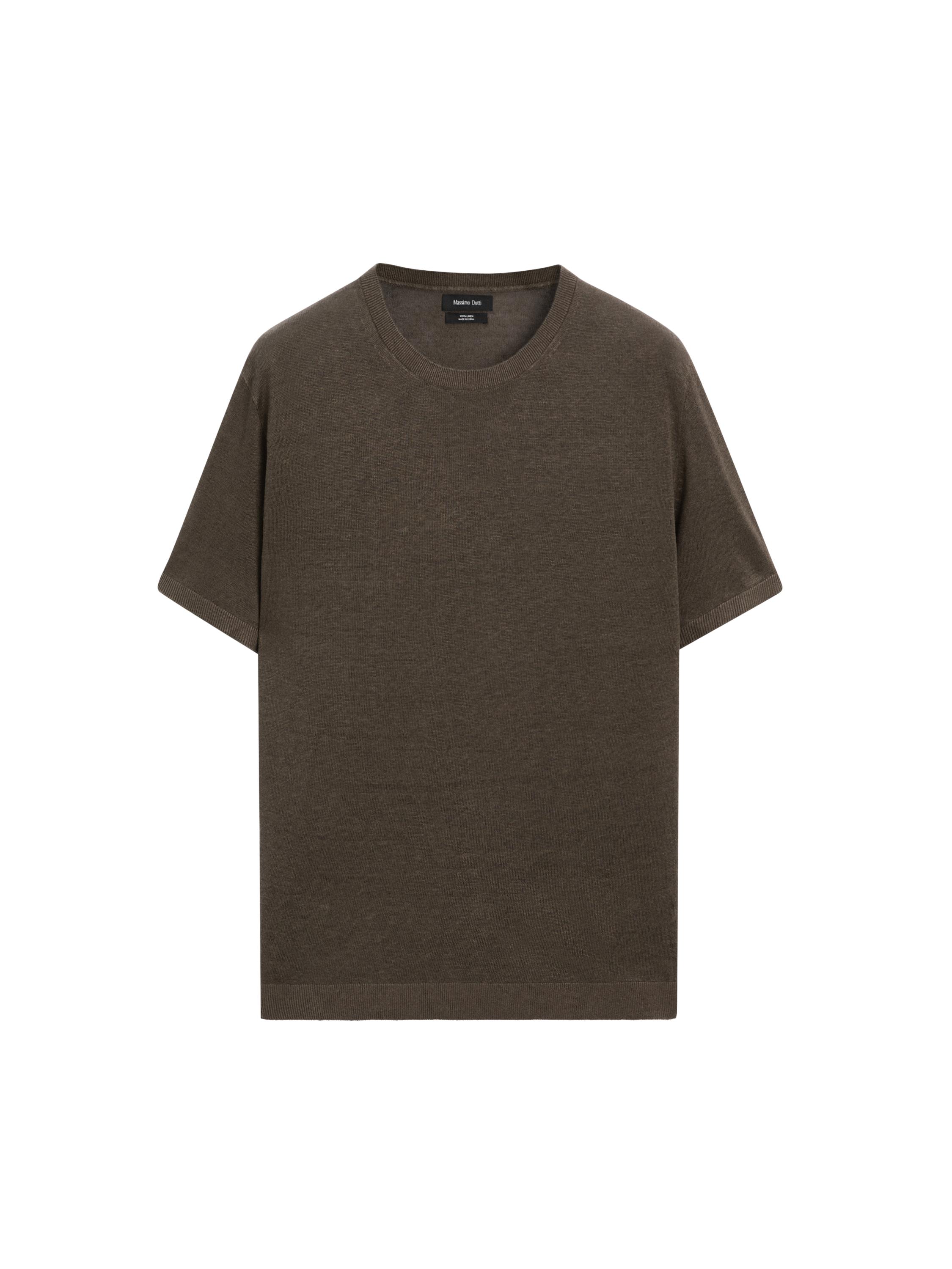 ◆Massimo Dutti◆ 100% Linen Lightweight Ribbed T-Shirt 06216938306-o6.jpg?ts=