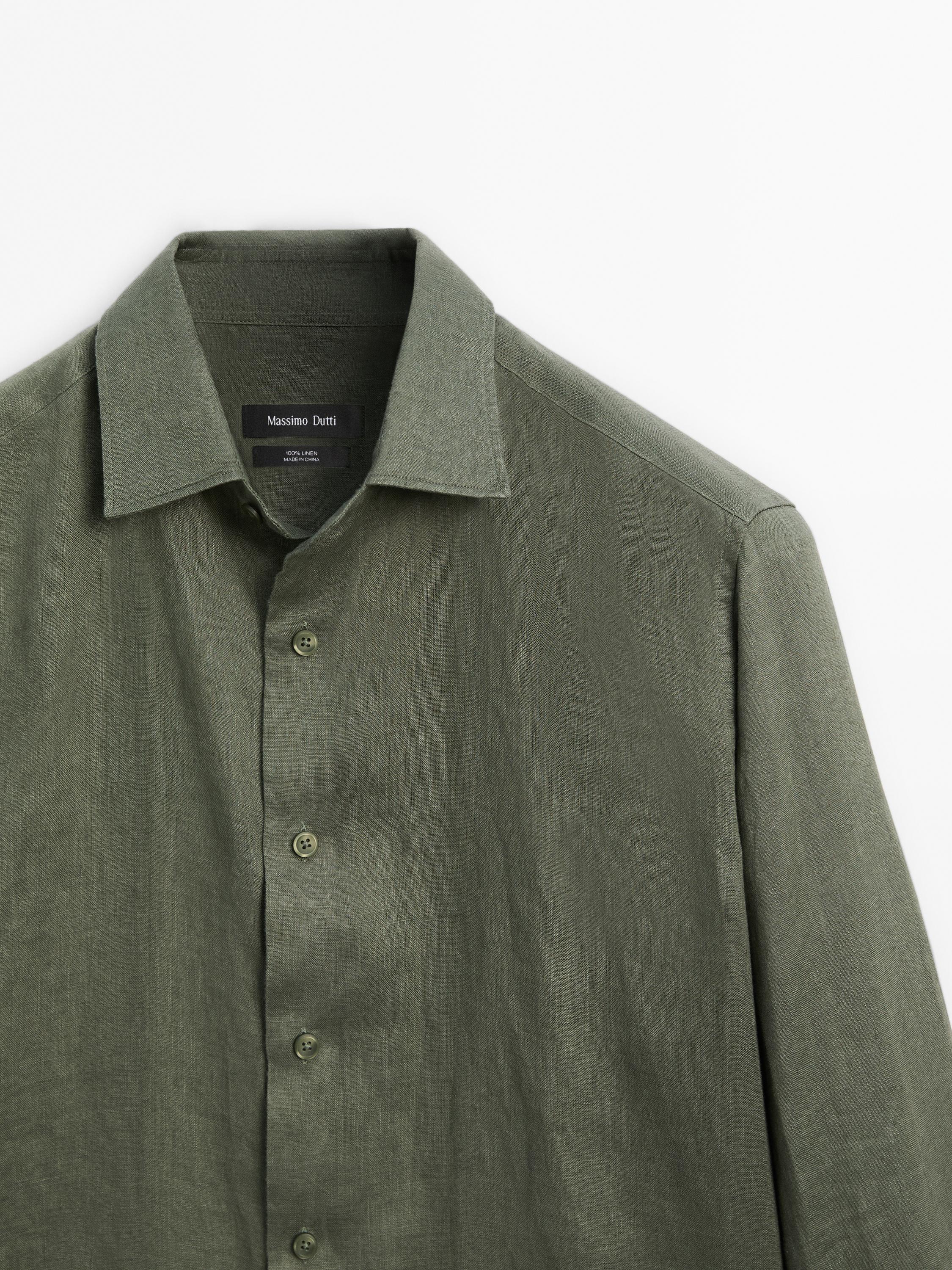 100% linen slim fit shirt