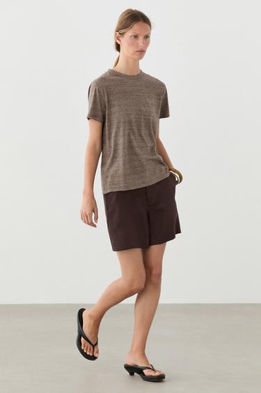 100% cotton short-sleeve T-shirt — BROWN MARL 5