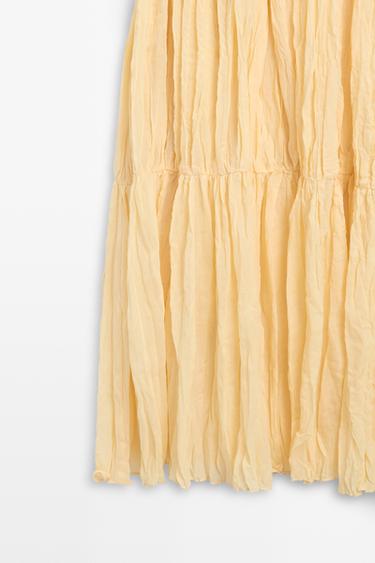 Flowing gathered midi dress — YELLOW 7
